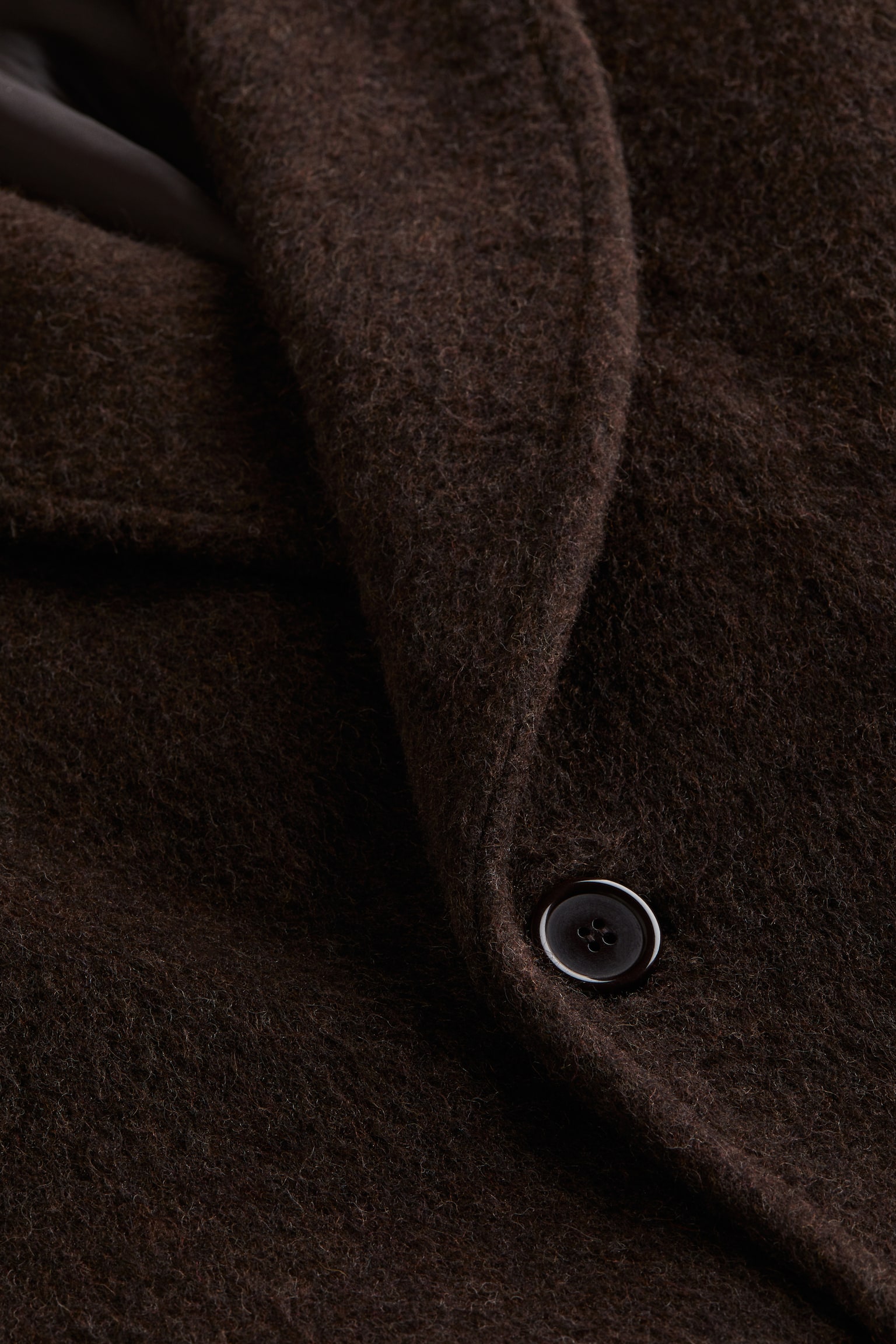 Double-breasted wool-blend coat - Dark brown - 2