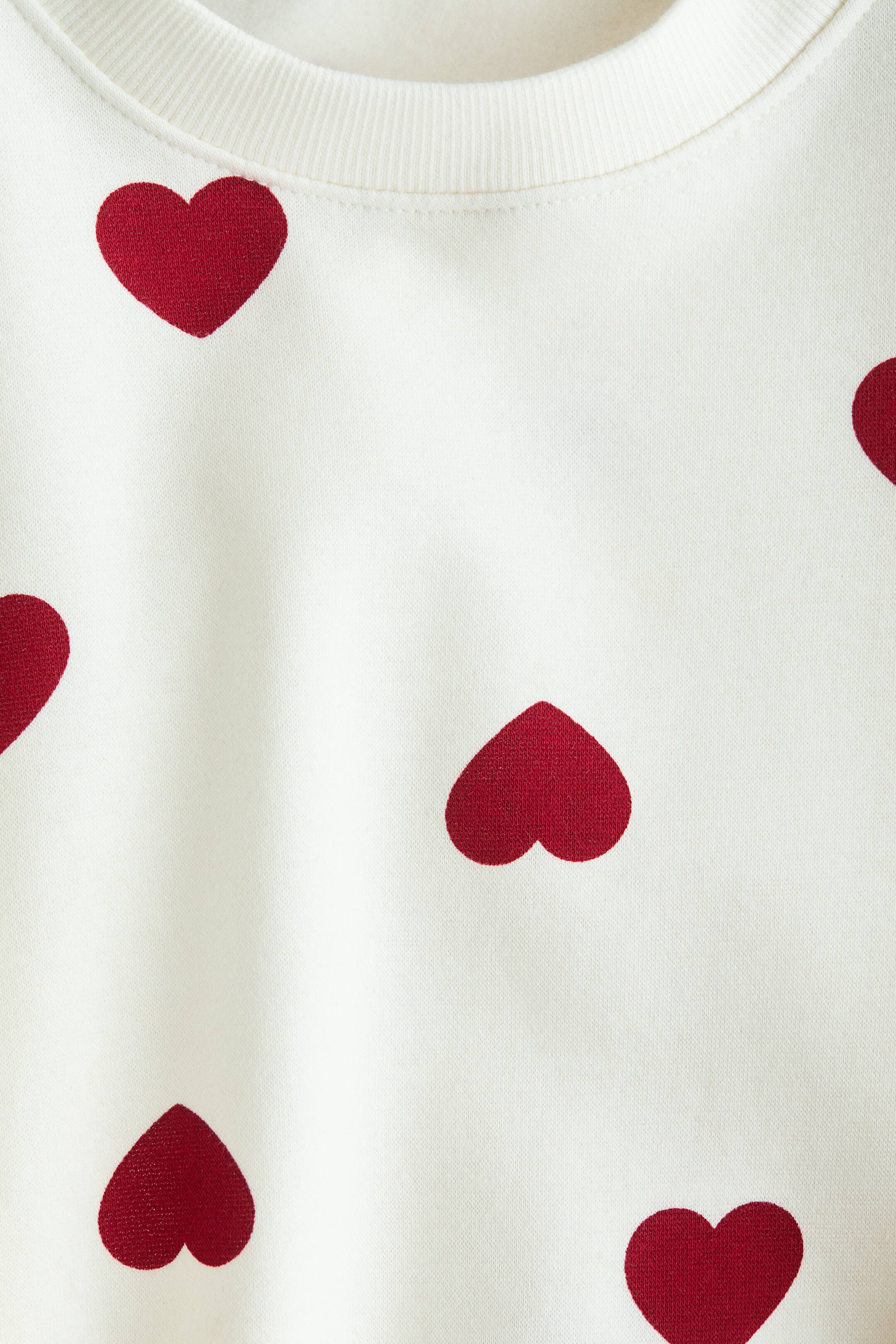 View larger image: Oversized brushed-inside sweatshirt - White/Hearts - Kids | H&M IN 2