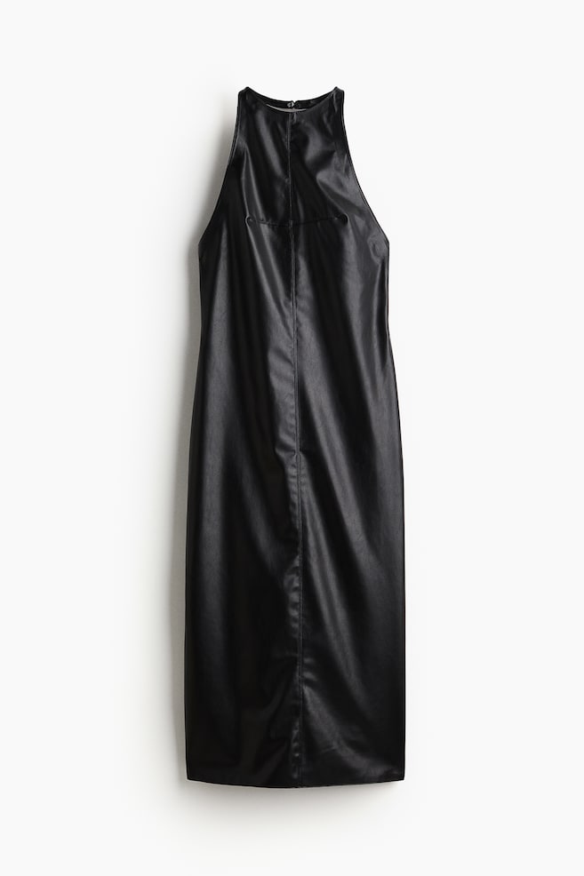Low-back halterneck dress - Black - 1