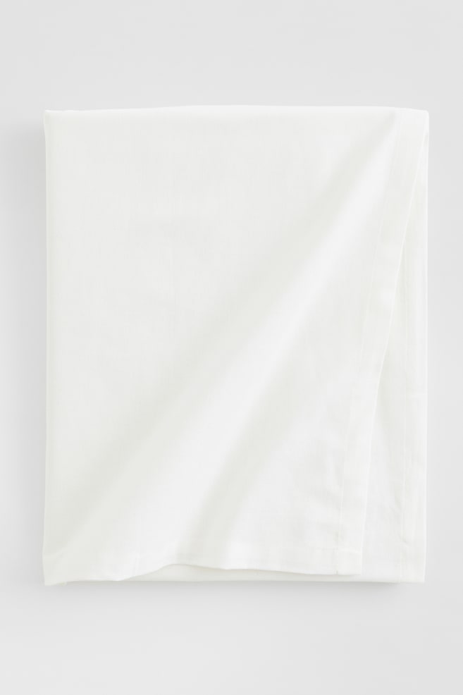 Cotton tablecloth - White/Dark grey/Dark brown - 1