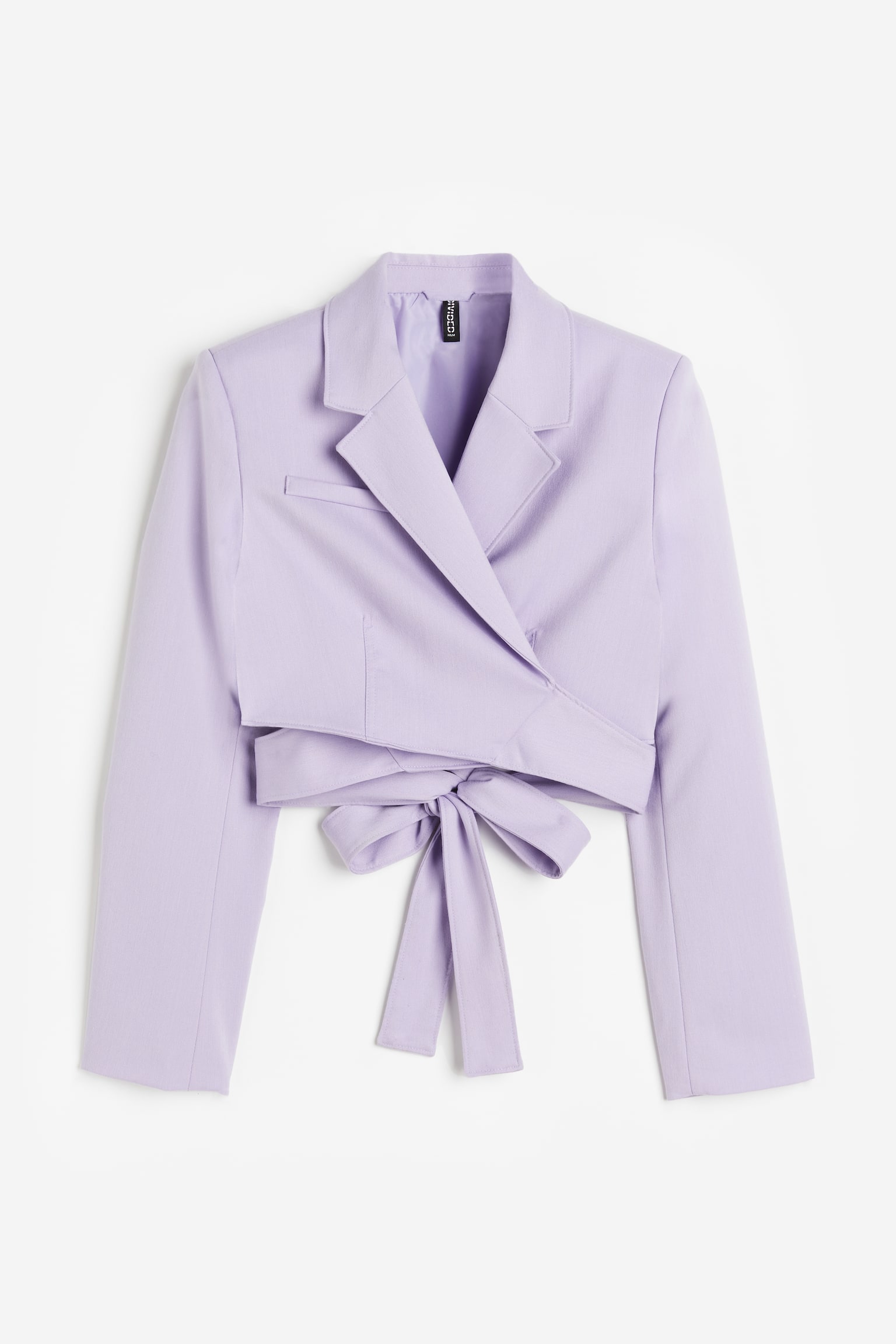 Cropped Wrap Blazer - Light purple/White - 1