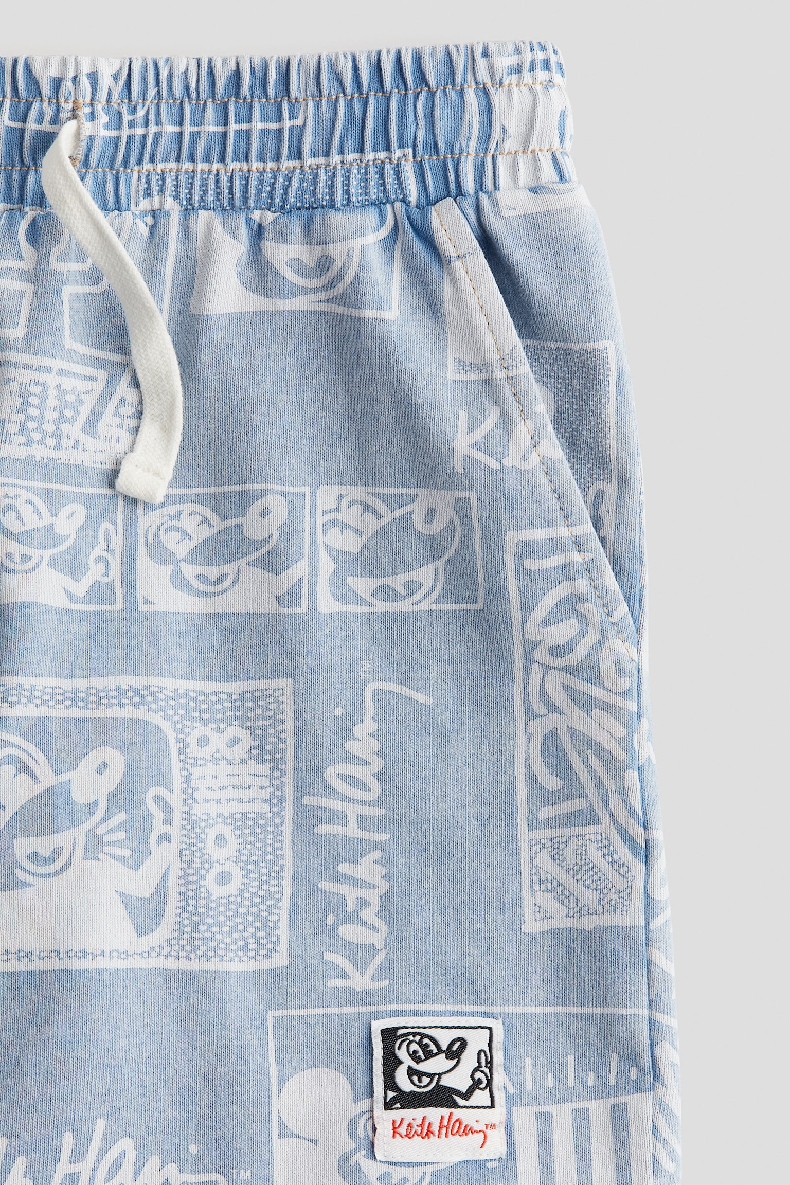 Printed jersey shorts - Light blue/Patterned - 3