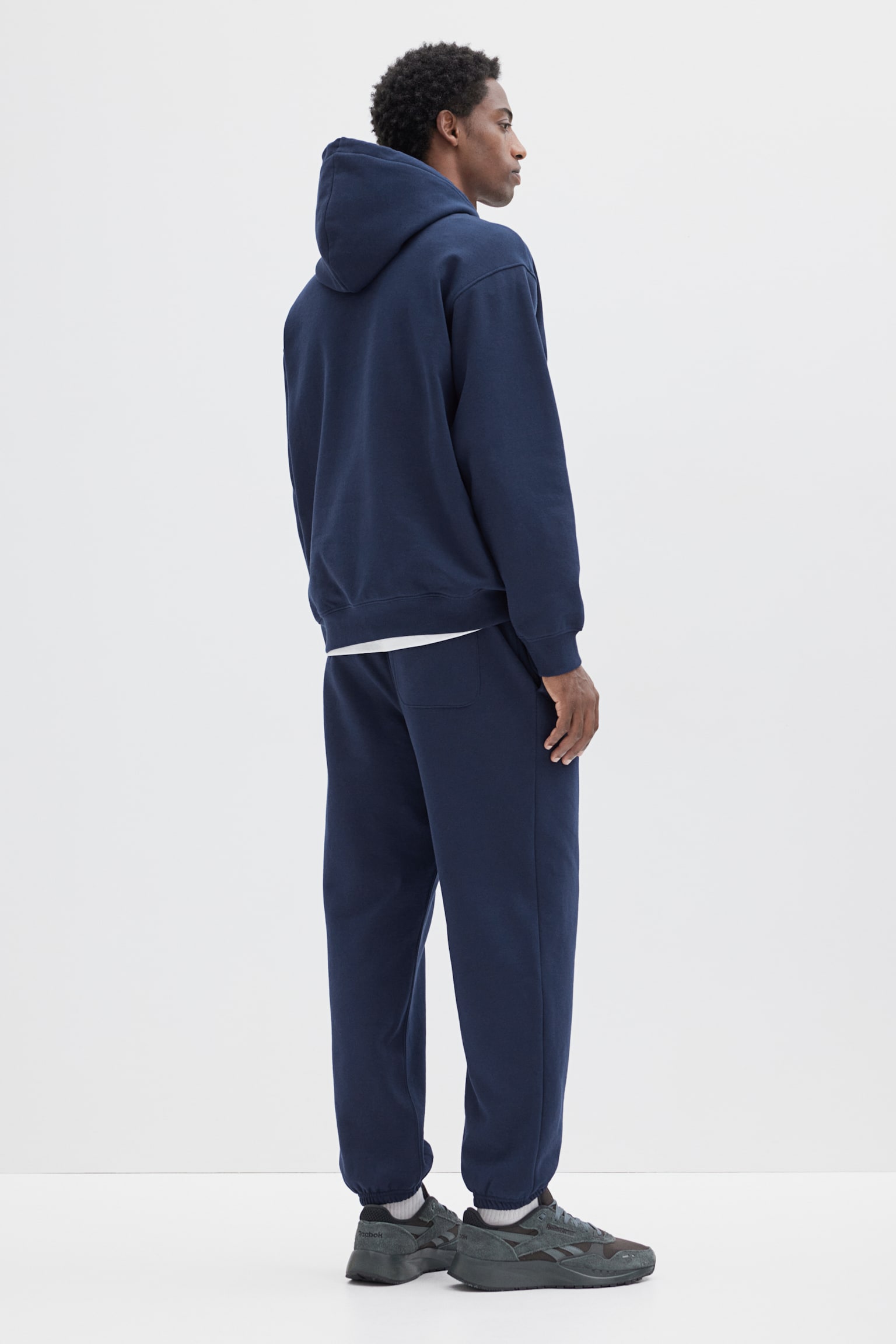 2-piece Loose Fit hoodie and joggers set - Navy blue/Black/Dark greige - 6