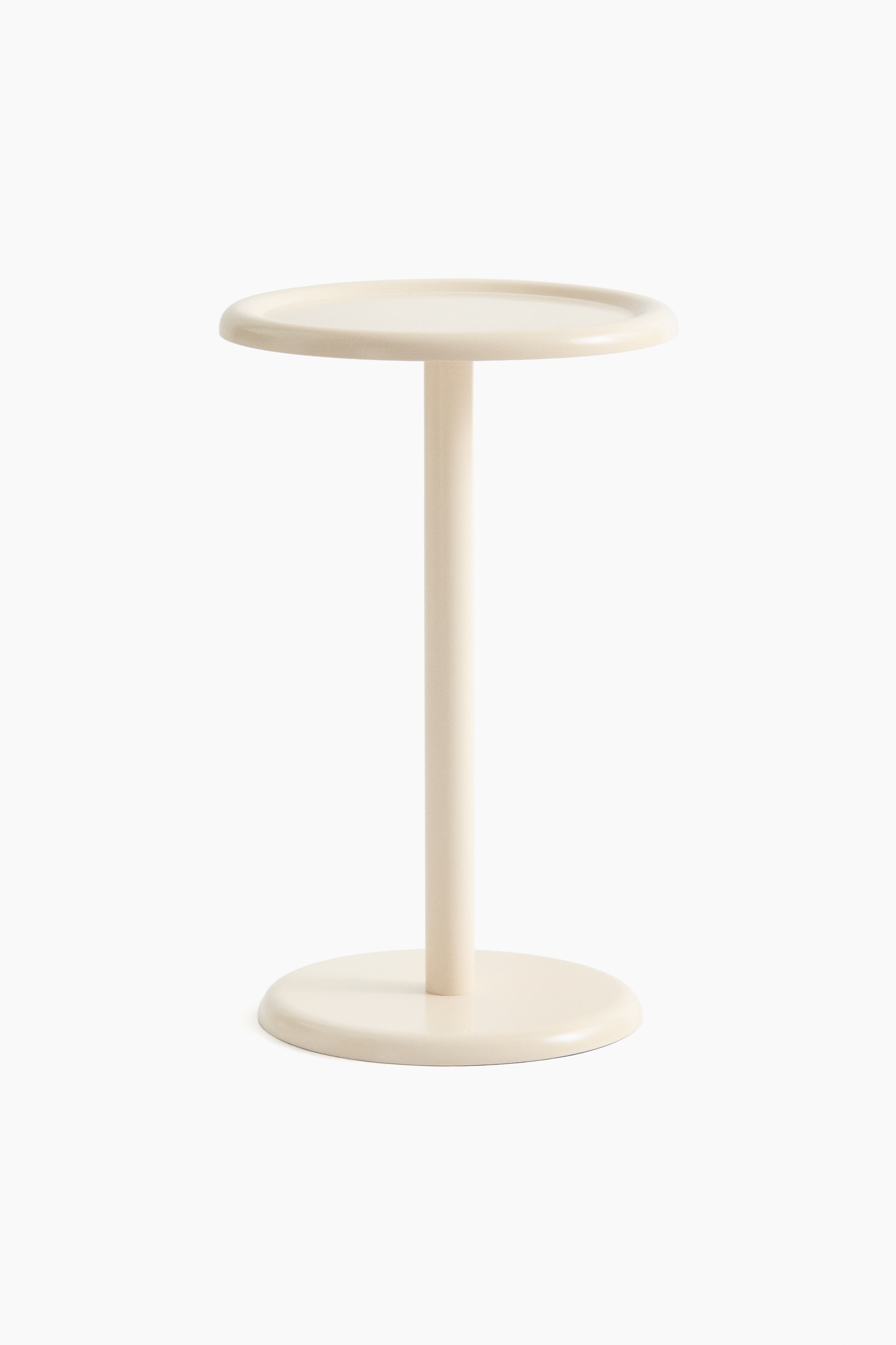 Metal side table - Light beige/Beige/Silver-coloured
