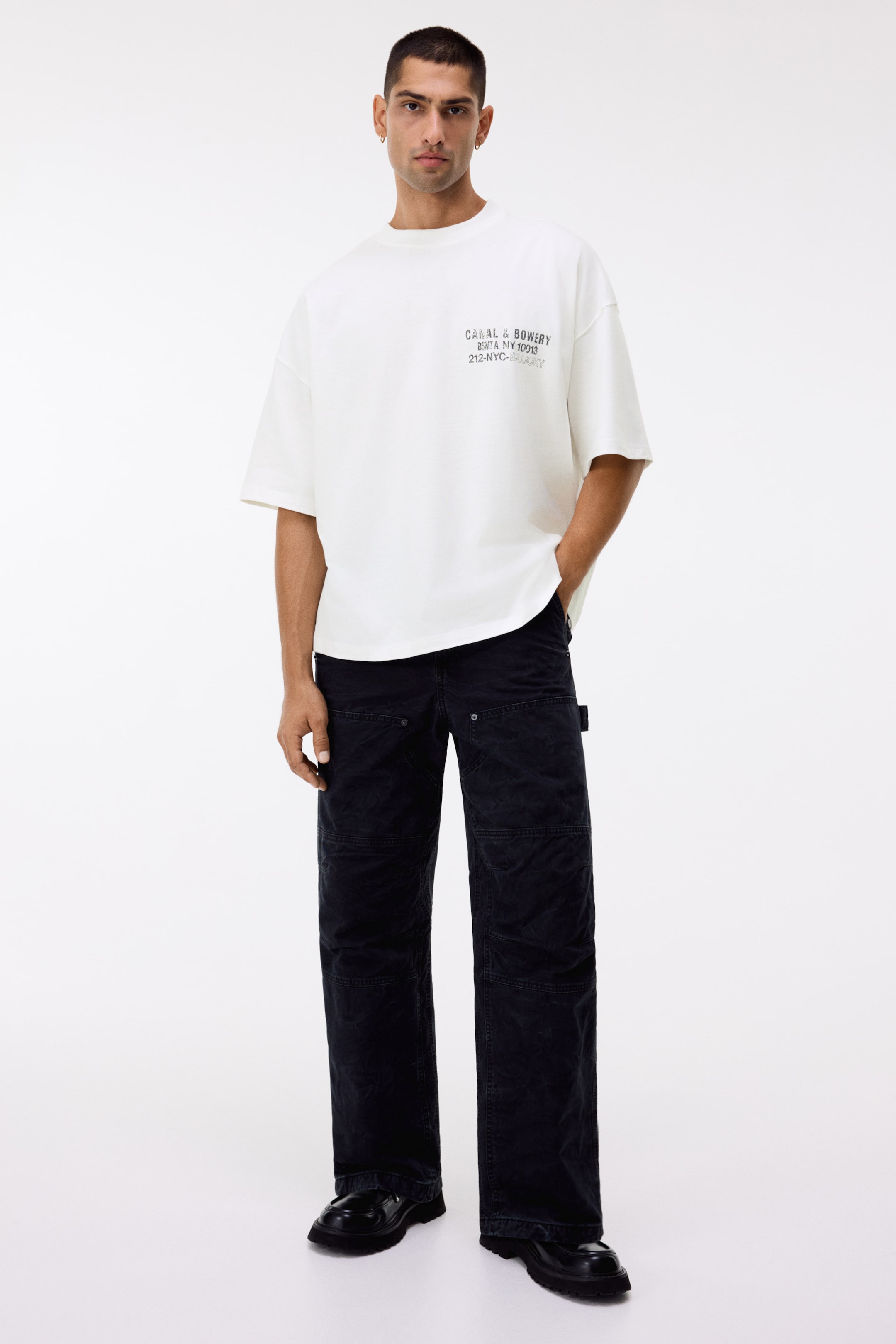 View larger image: Oversized-Fit T-Shirt - White/Canal & Bowery - Men | H&M US 1
