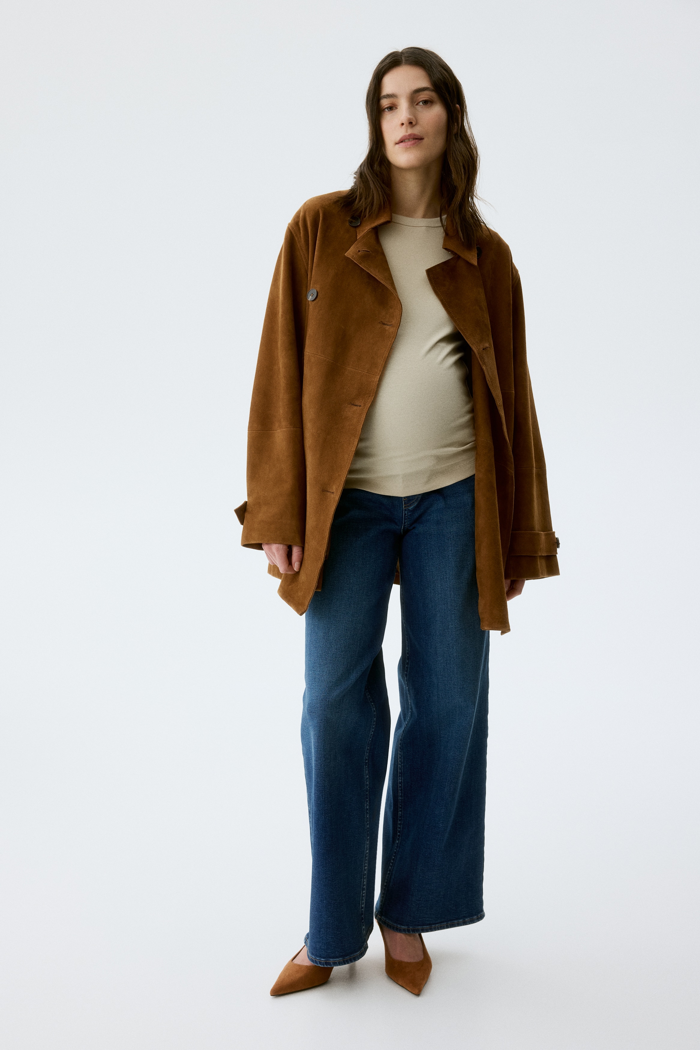 MAMA Superstretch Wide Jeans - Teksas plava/Tamna teksas plava/Svetla teksas plava