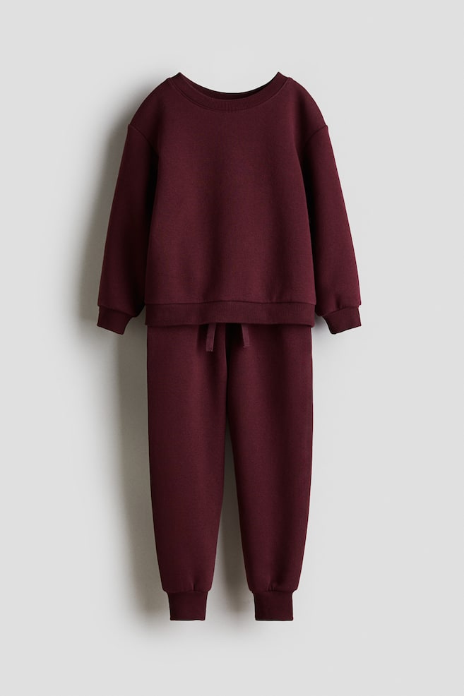 2-teiliges Sweatshirt-Set - Dunkelrot - 1