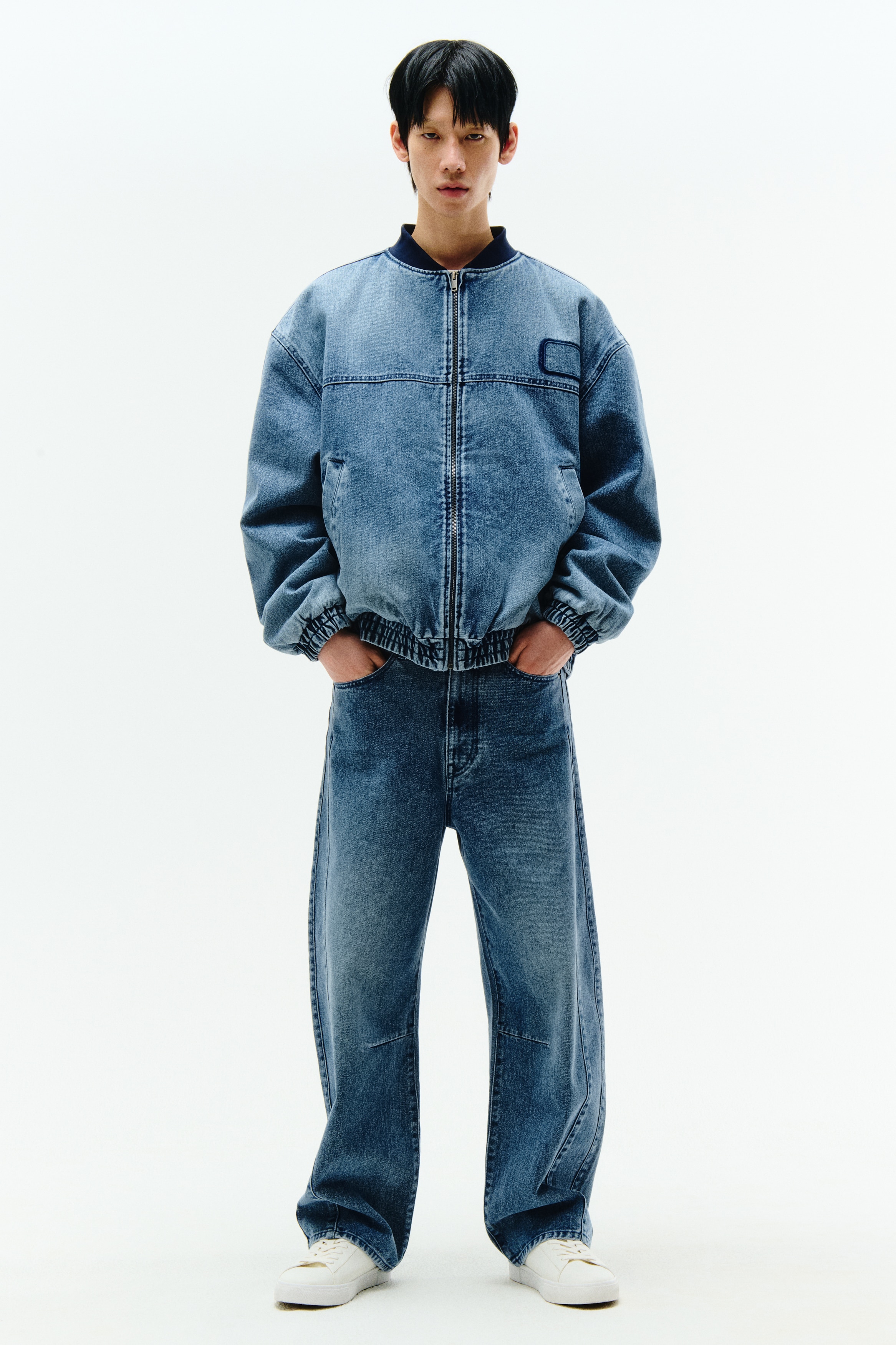 パッデッドデニムジャケット - デニムブルー - Men | H&M JP