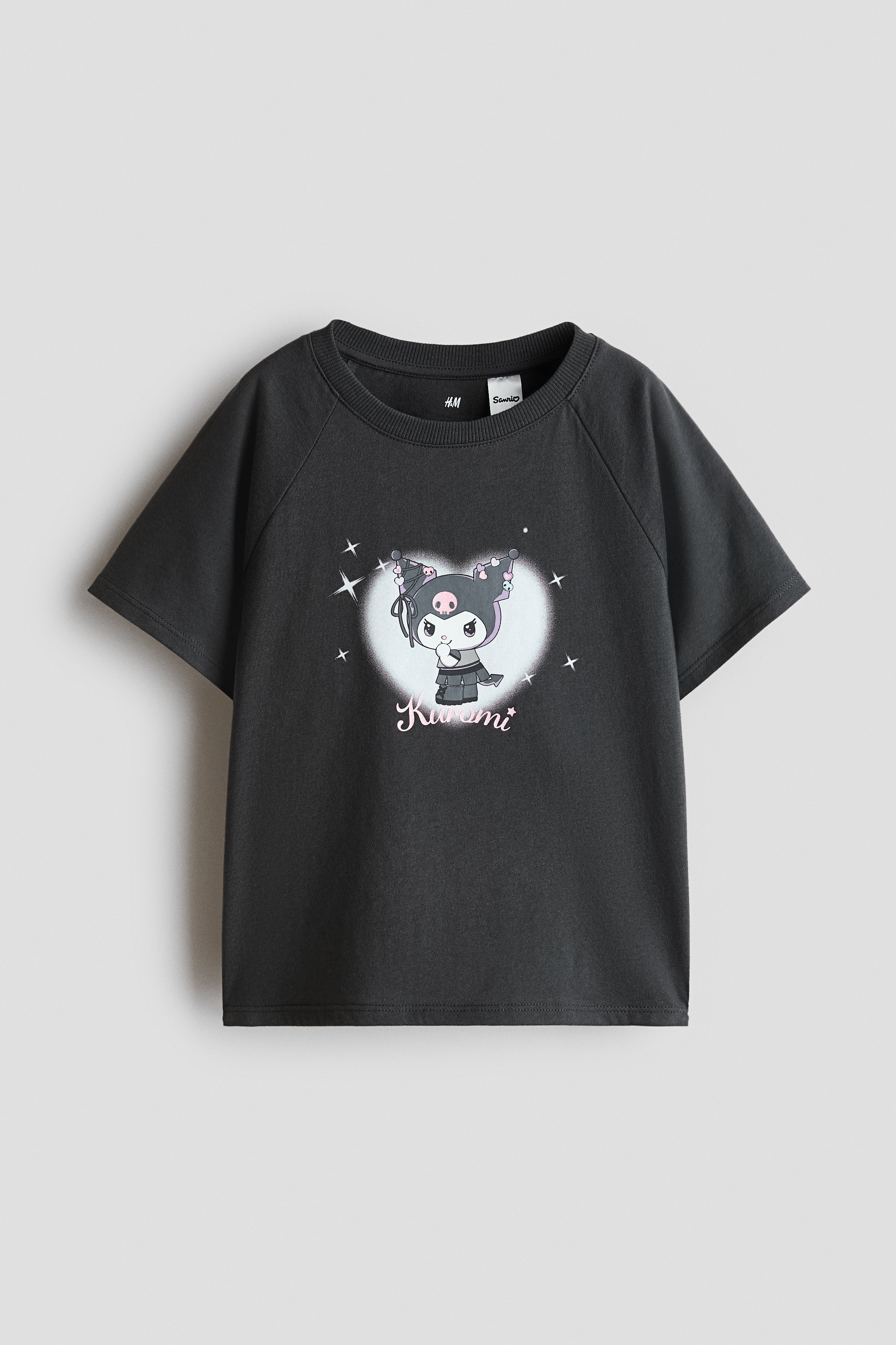 プリントデザイン コットンTシャツ - ダークグレー／クロミ/クリーム／クロミ/ライトグレーメランジ／ハローキティ/ライトブルー／シナモロール