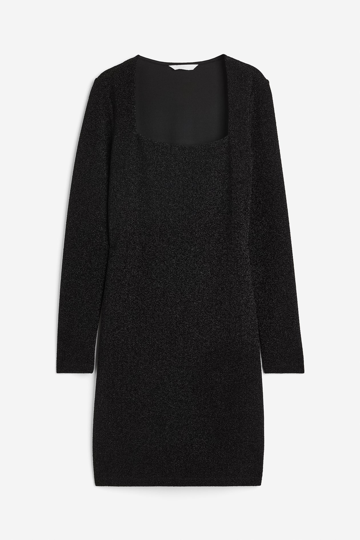 chinese dress ladies Women's Black Long Sleeve Mini Dress Square-Neck A-Line  ZINNTRA