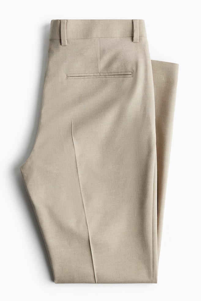 Spodnie garniturowe Slim Fit - Beżowy/Granatowy - 5