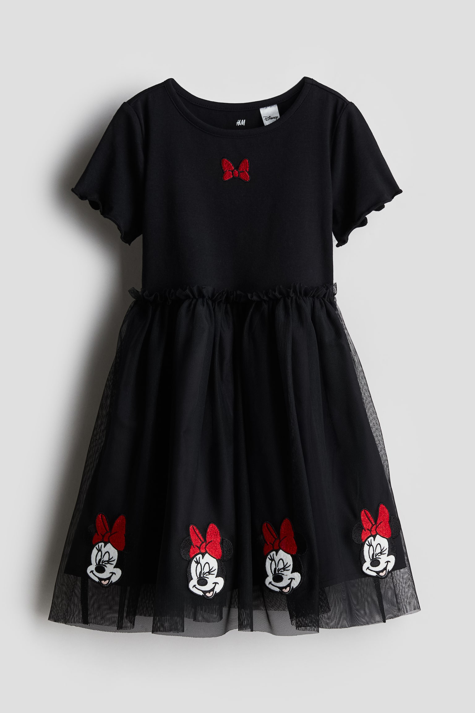 Tulle Skirt Print Dress - Black/Minnie Mouse - 1