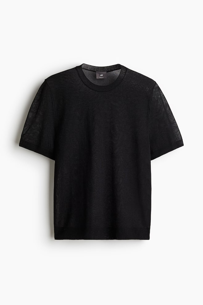 Camiseta de punto Regular Fit - Negro - 1