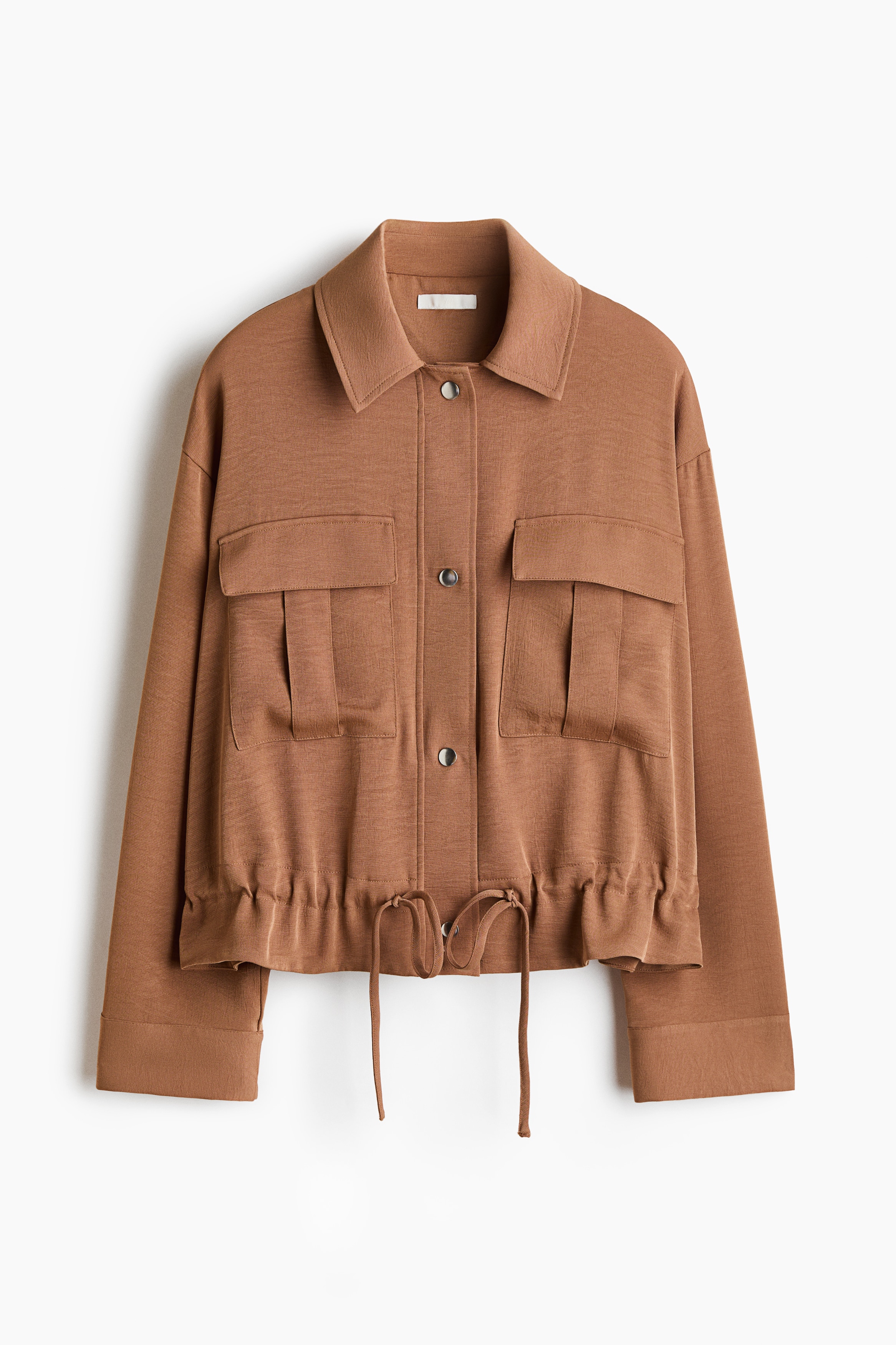Camicia modello cargo con coulisse - Beige scuro