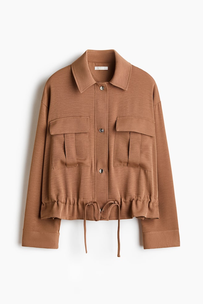 Camisa cargo con cordón de ajuste - Beige oscuro - 1