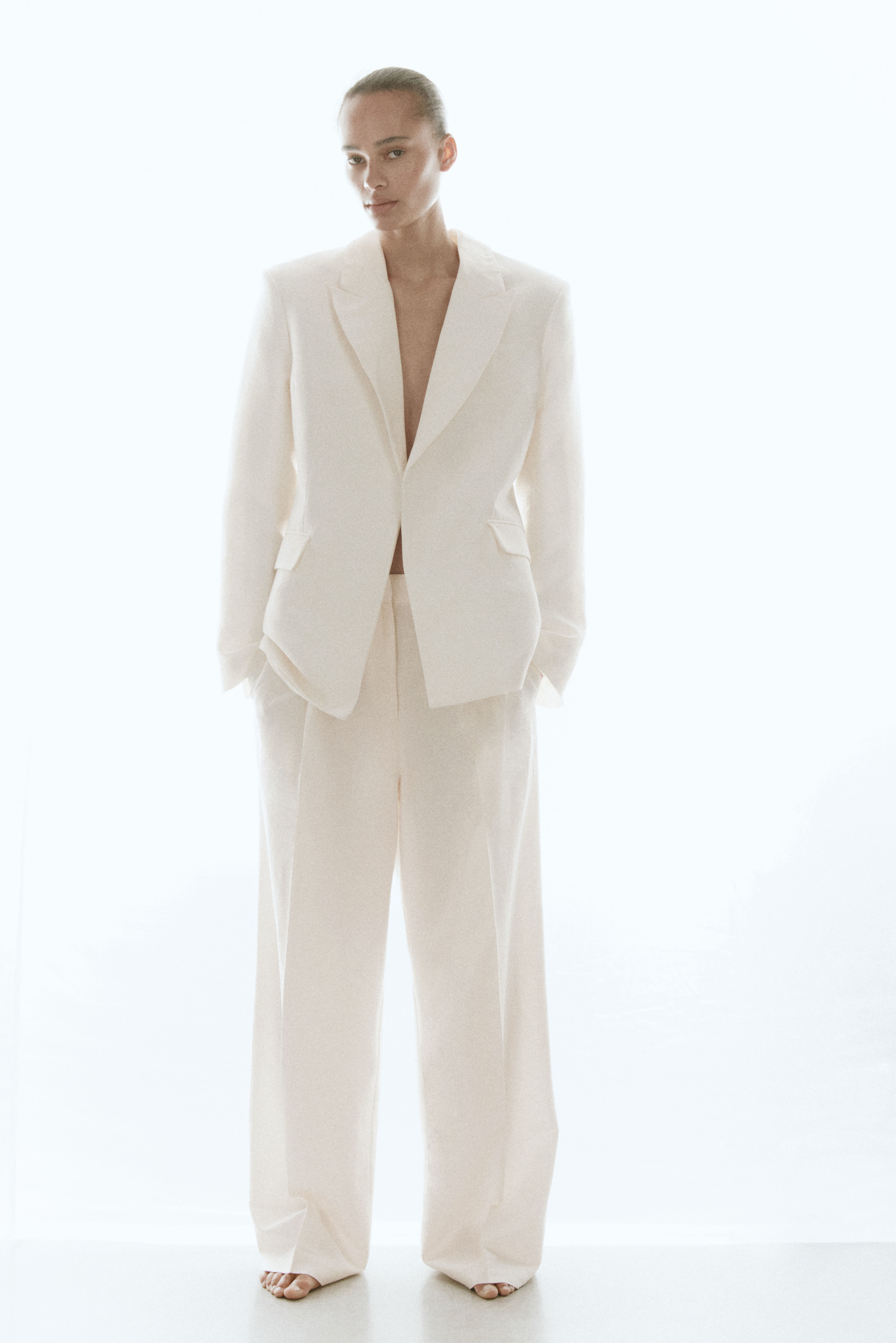 Pantalon sur mesure en lin mélangé