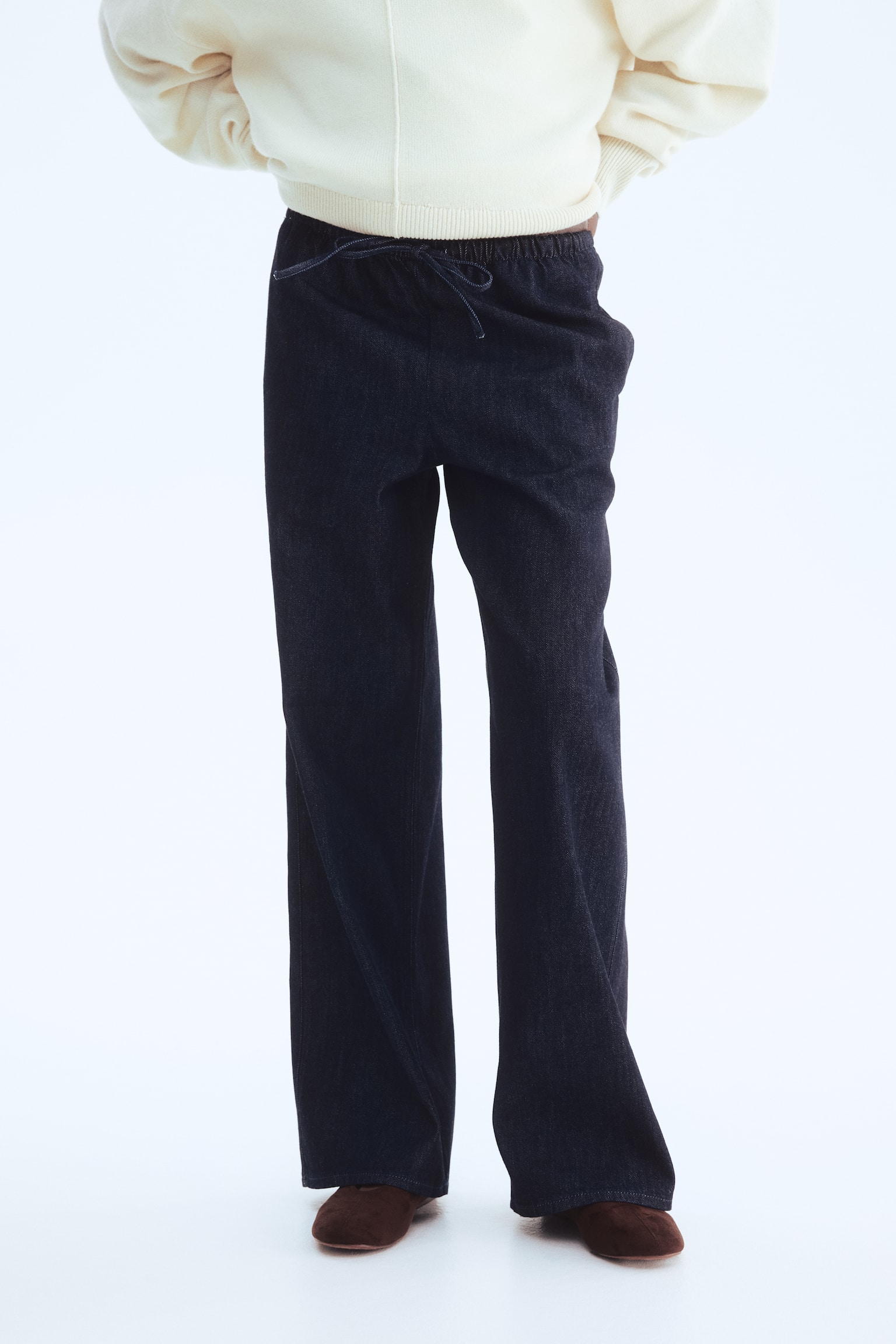 מכנסי ג'ינס עם שרוך קשירה - כחול ג'ינס כהה/כחול ג'ינס/לבן/כחול ג'ינס בהיר - 6