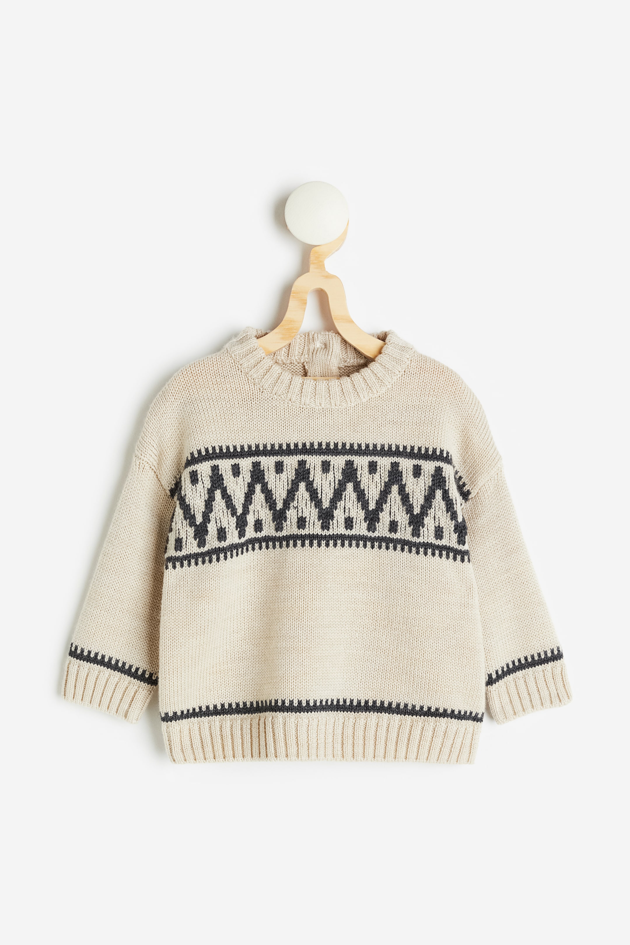 Jacquard-knit Merino Wool Sweater