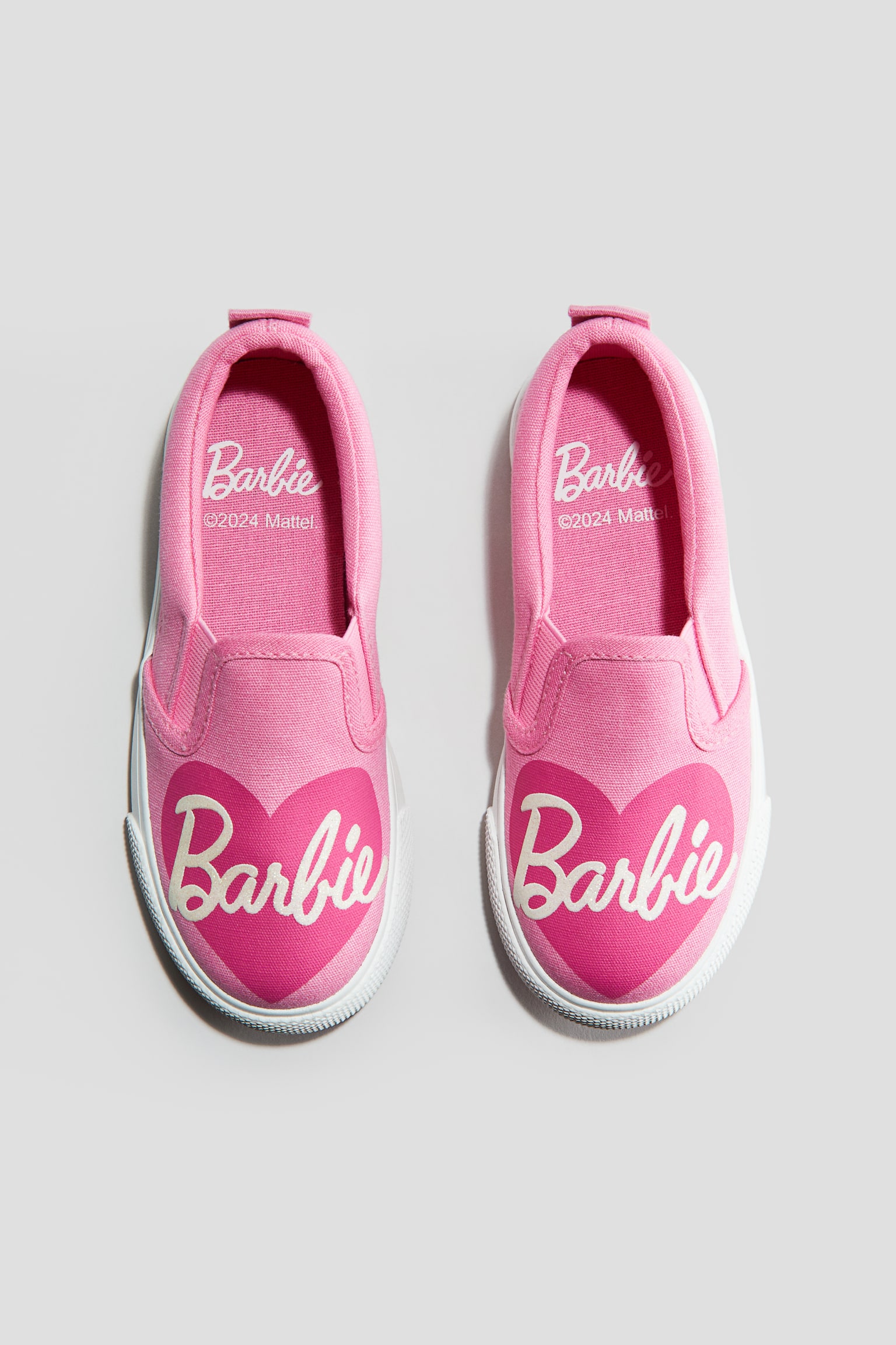 Printed canvas slip-on trainers - Pink/Barbie/Pink/Pokémon - 1