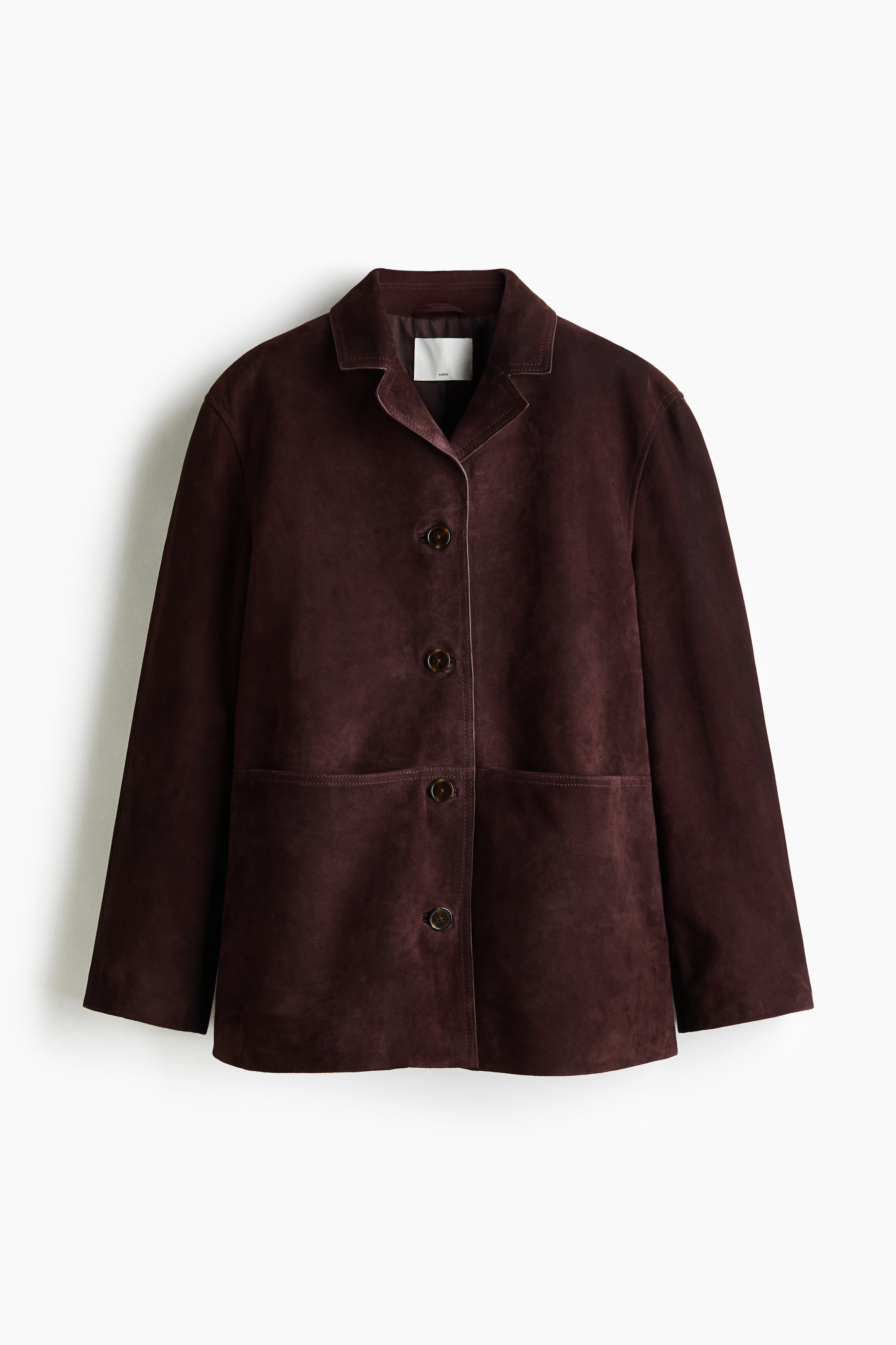 Femme - Veste en cuir velours Bordeaux - Size: L  - H&M