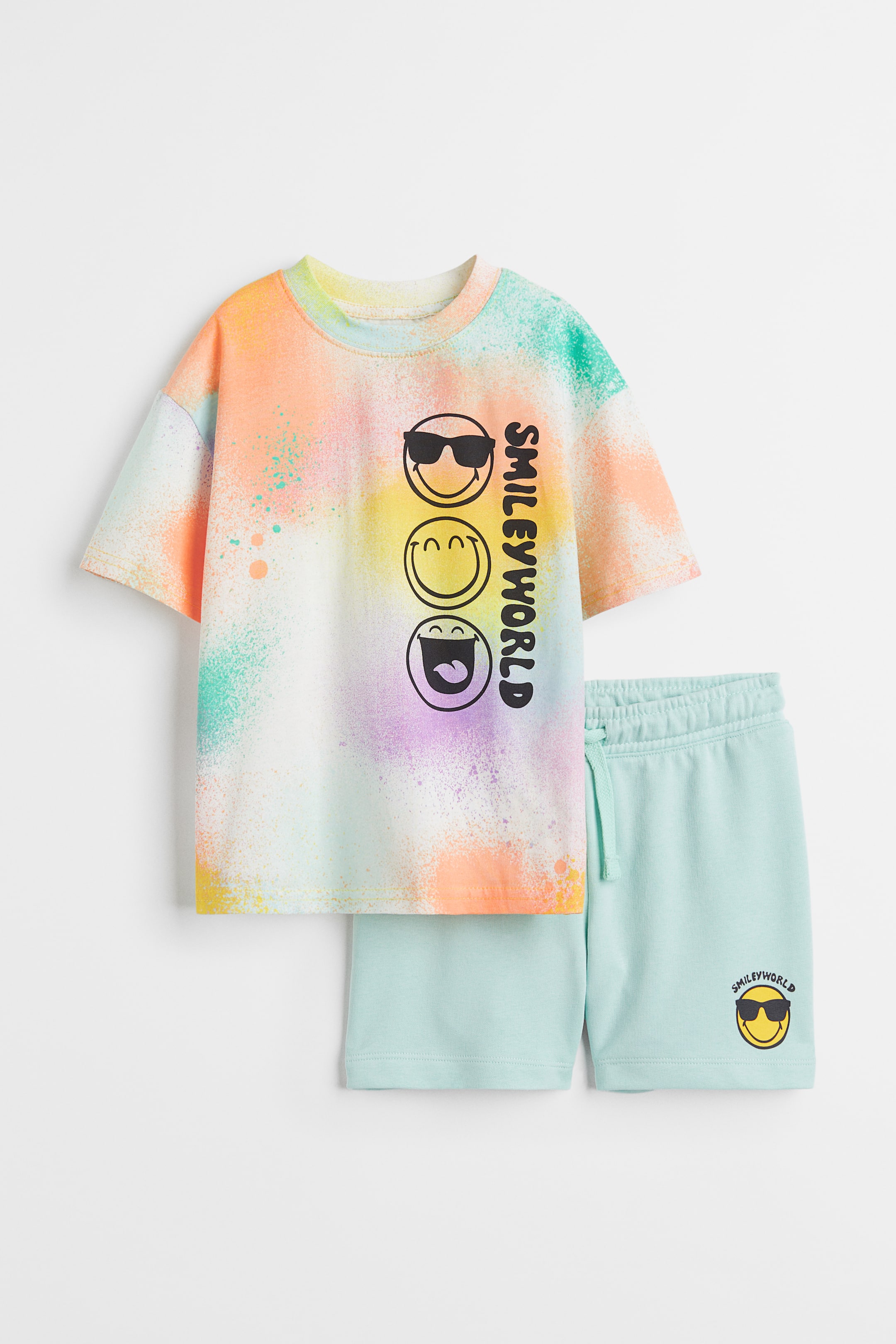 View larger image: 2-piece Printed Set - Light turquoise/SmileyWorld - Kids | H&M US 1