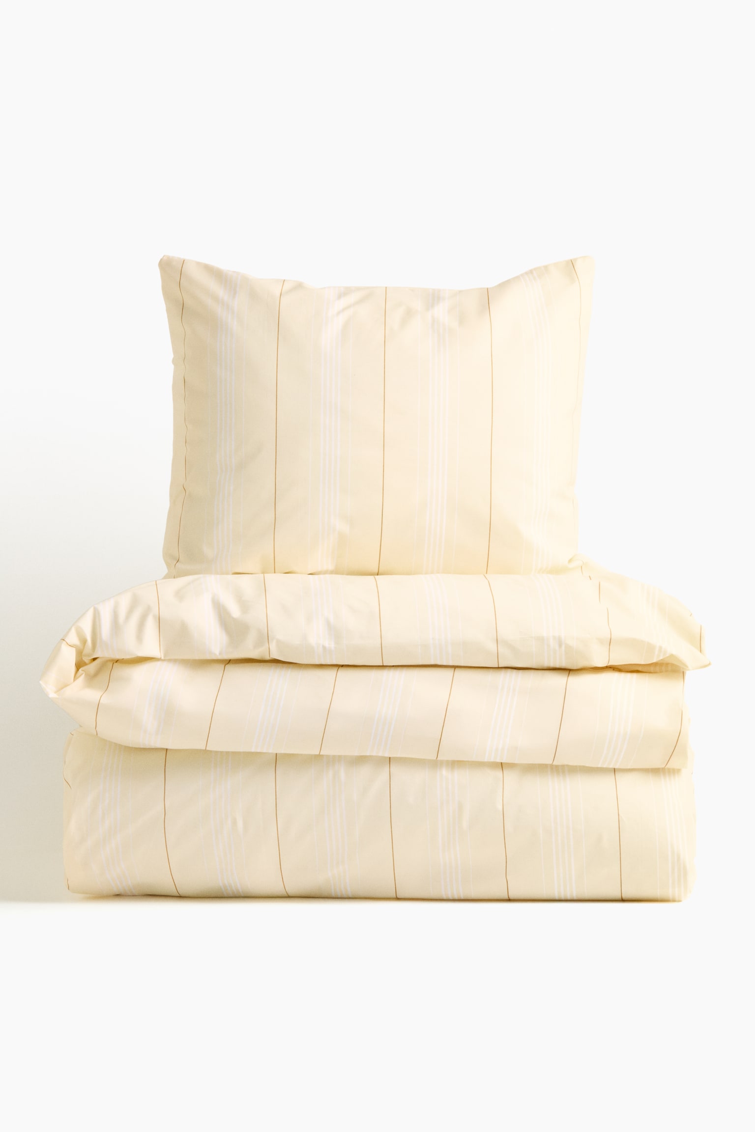 Parure de couette lit simple en percale de coton - Jaune clair/rayé/Rose clair/rayé/Bleu clair/rayé/Vert/rayé