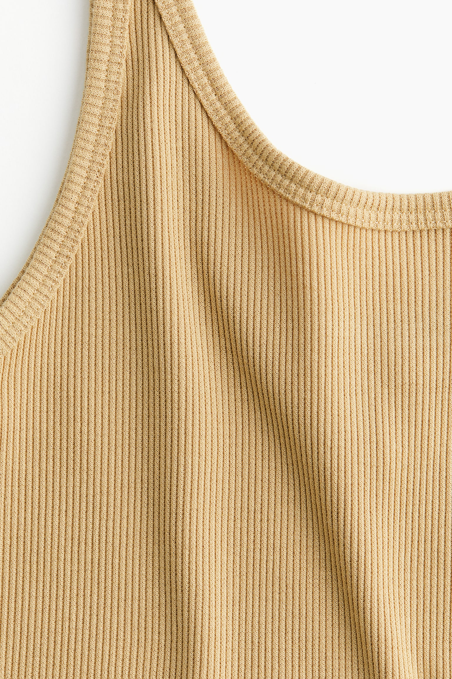 Ribbed vest top - Yellow-beige/White - 5