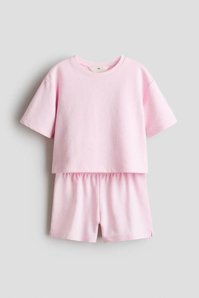 2-piece sweatshirt set - Light pink/Cream/Light yellow/Light blue/Light grey marl - 1