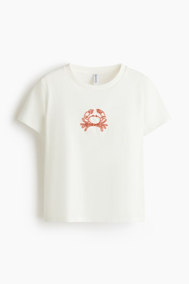 T-shirt avec motif - Ivoire/crabe - 1
