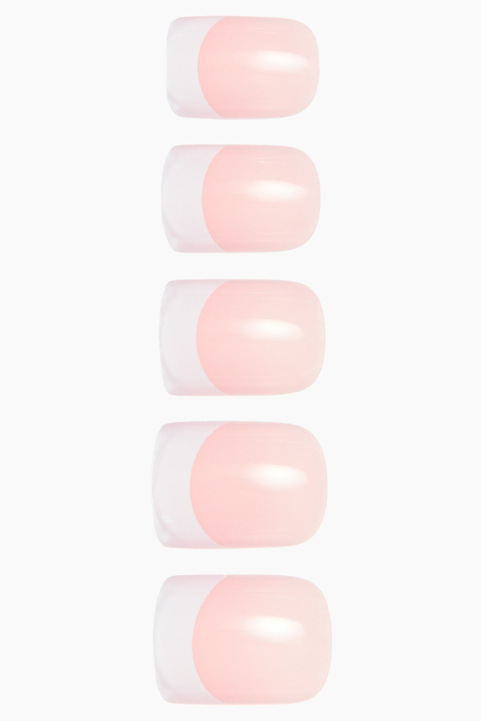 Press-on nails - Square Short French Mani/Almond Medium French Tips/Almond Medium Radiant Glow/Oval Long Scarlet Red/Square Long Glimmer Pink - 2