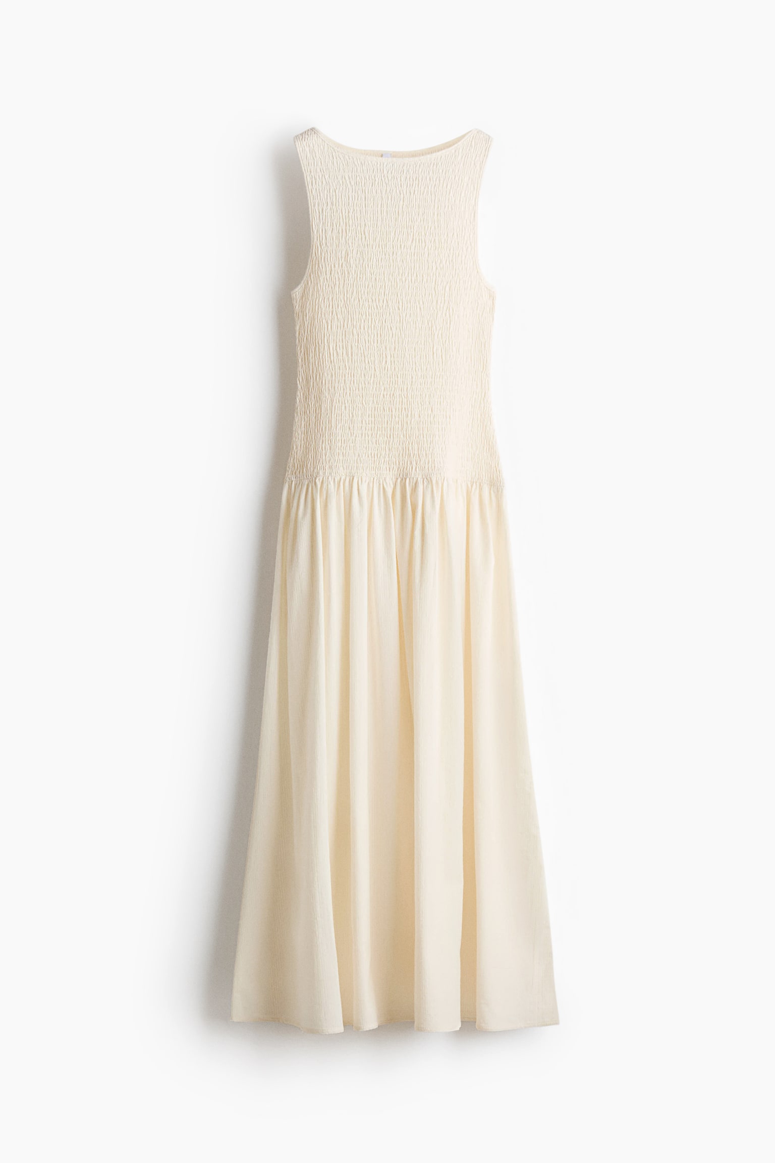 Smocked seersucker dress - Cream/Light purple - 1