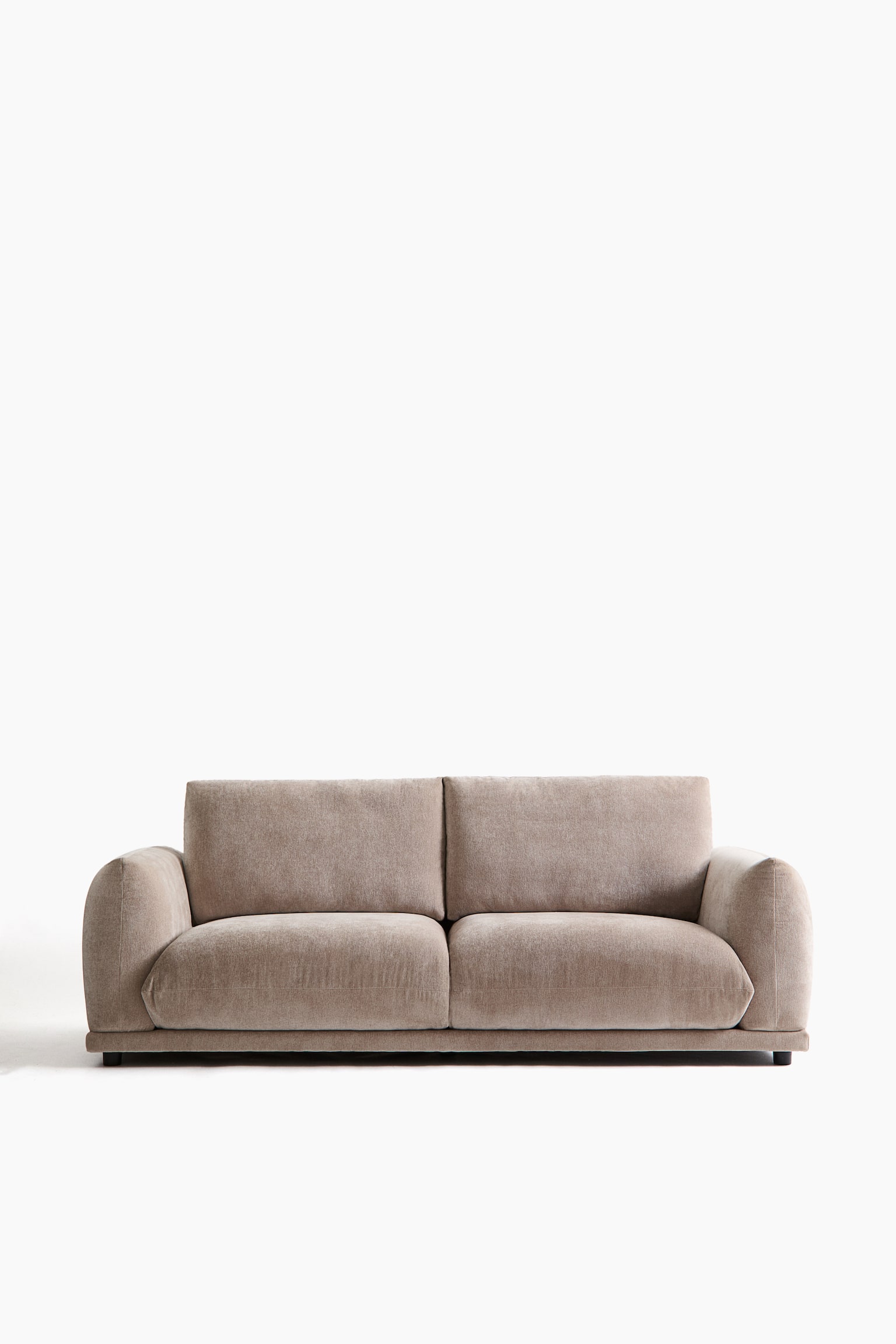 Velvet 3-personers Sofa - Polyester, Beige - 4