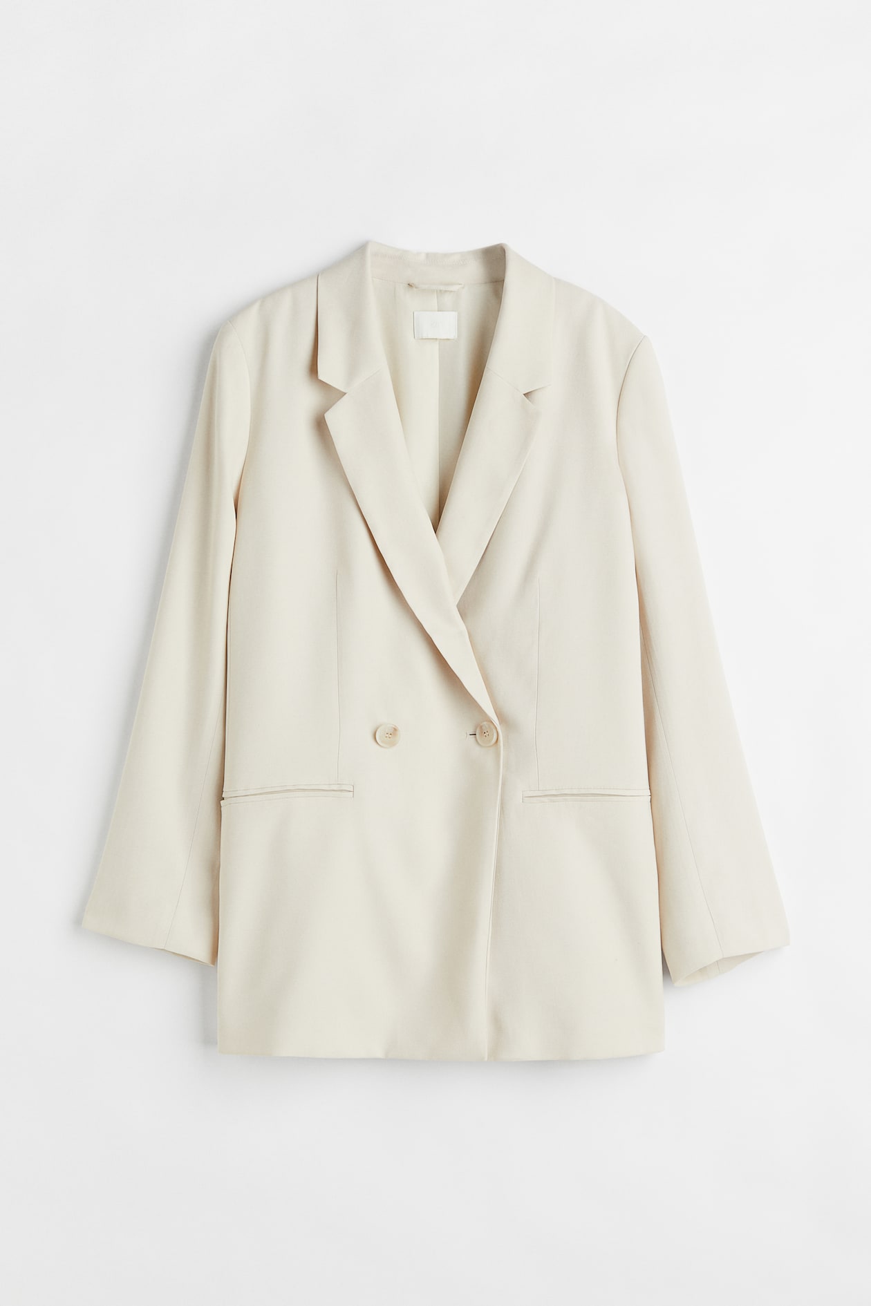 Double-breasted jacket - Long sleeve - Regular length - Light beige ...