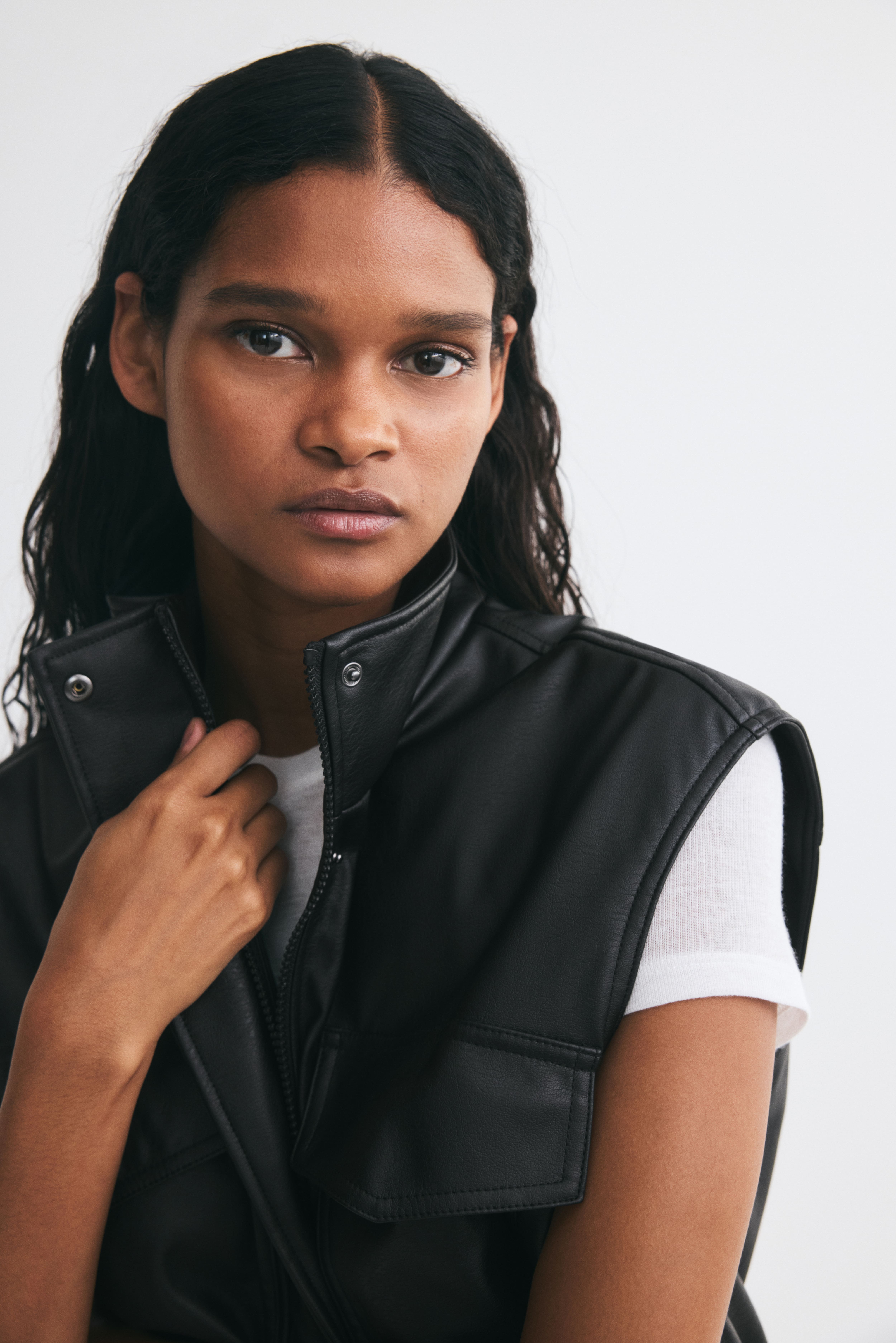 Oversized Coated Vest