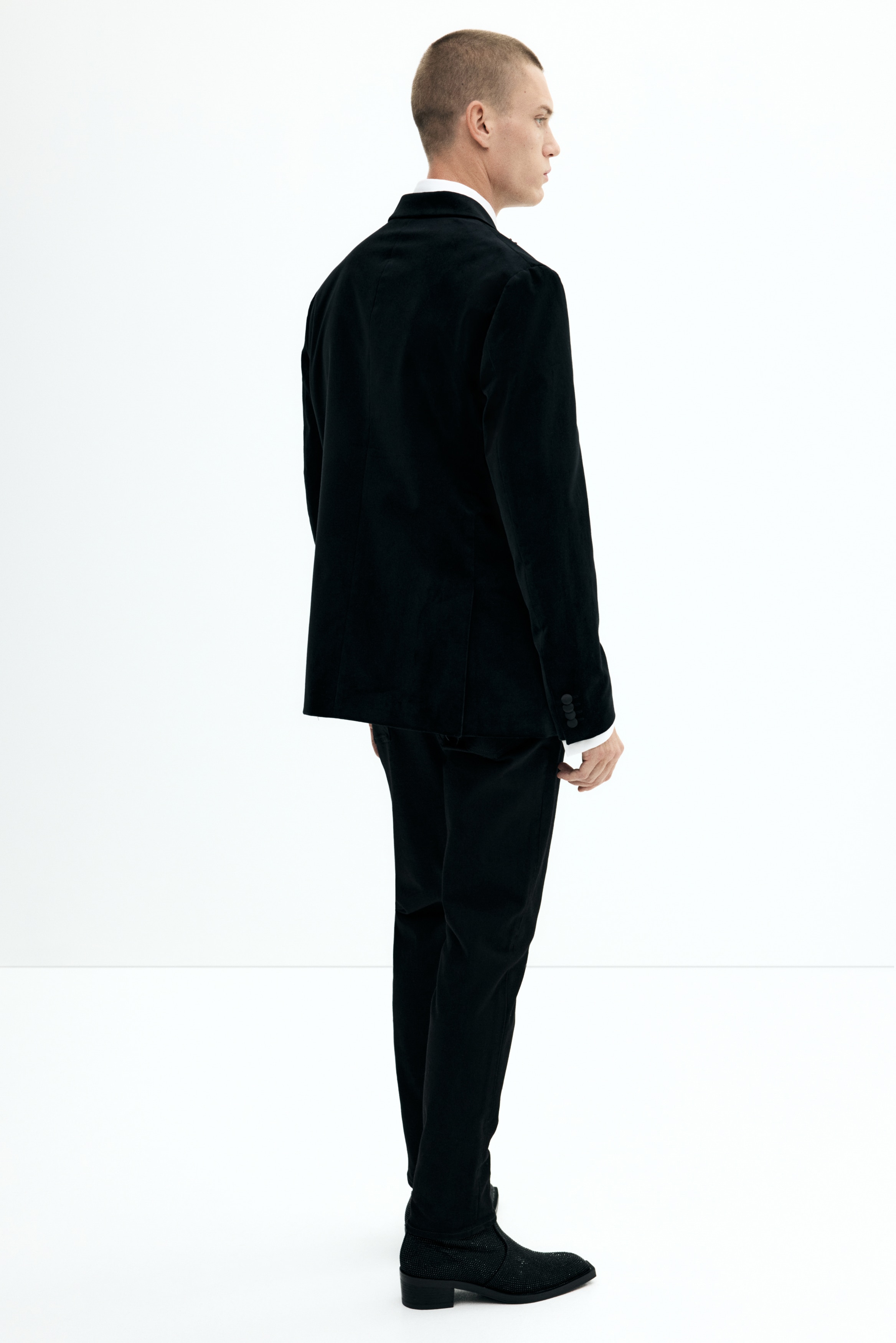 レギュラーフィット ベルベットダブルブレストジャケット