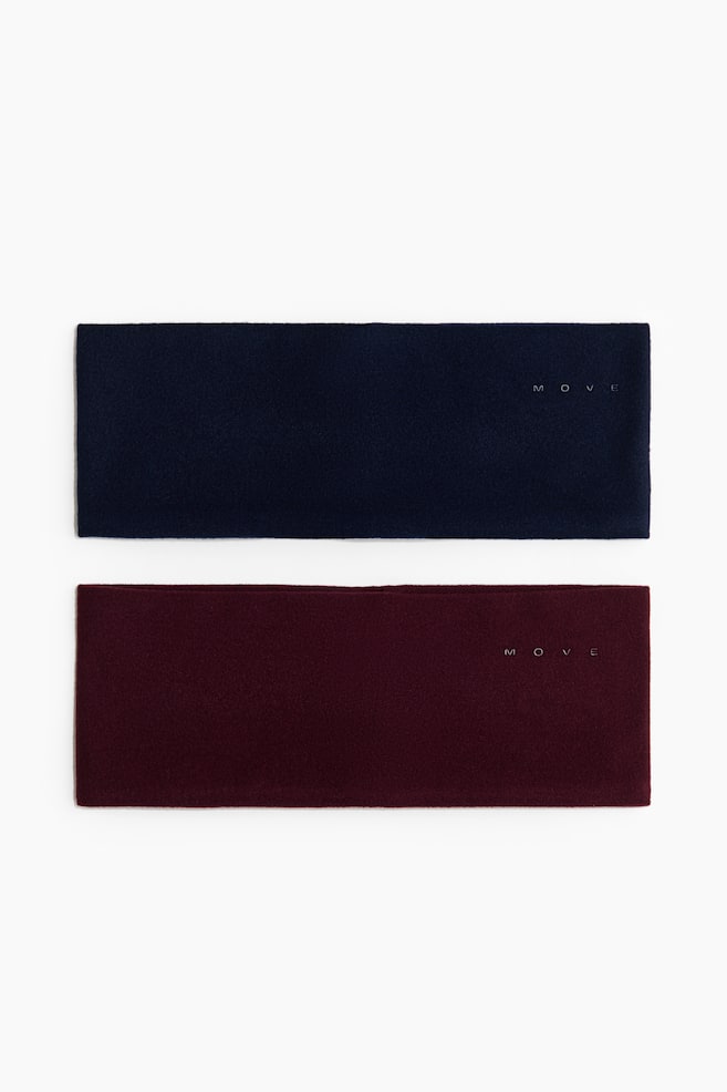 2-Pack Sports Headbands - Navy blue/burgundy - 1