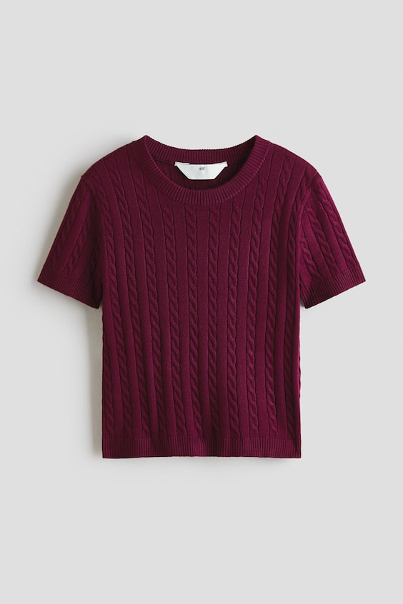 Детские топы H&M Short Cable-Knit Top