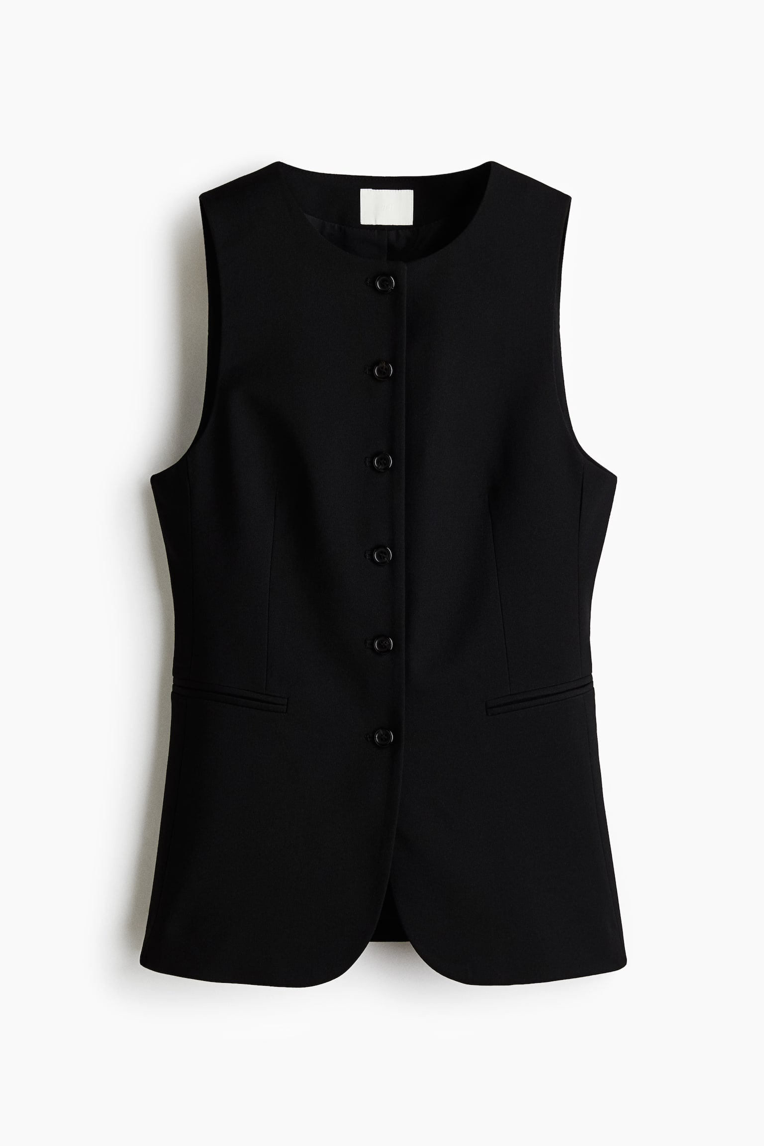 Женский жилет H&M Long Vest, цвет: Чёрный — фото 1