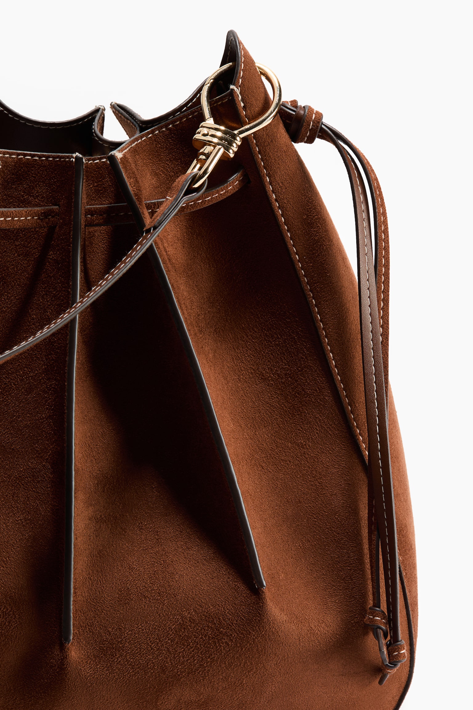 Pleated shoulder bag - Brown - 3