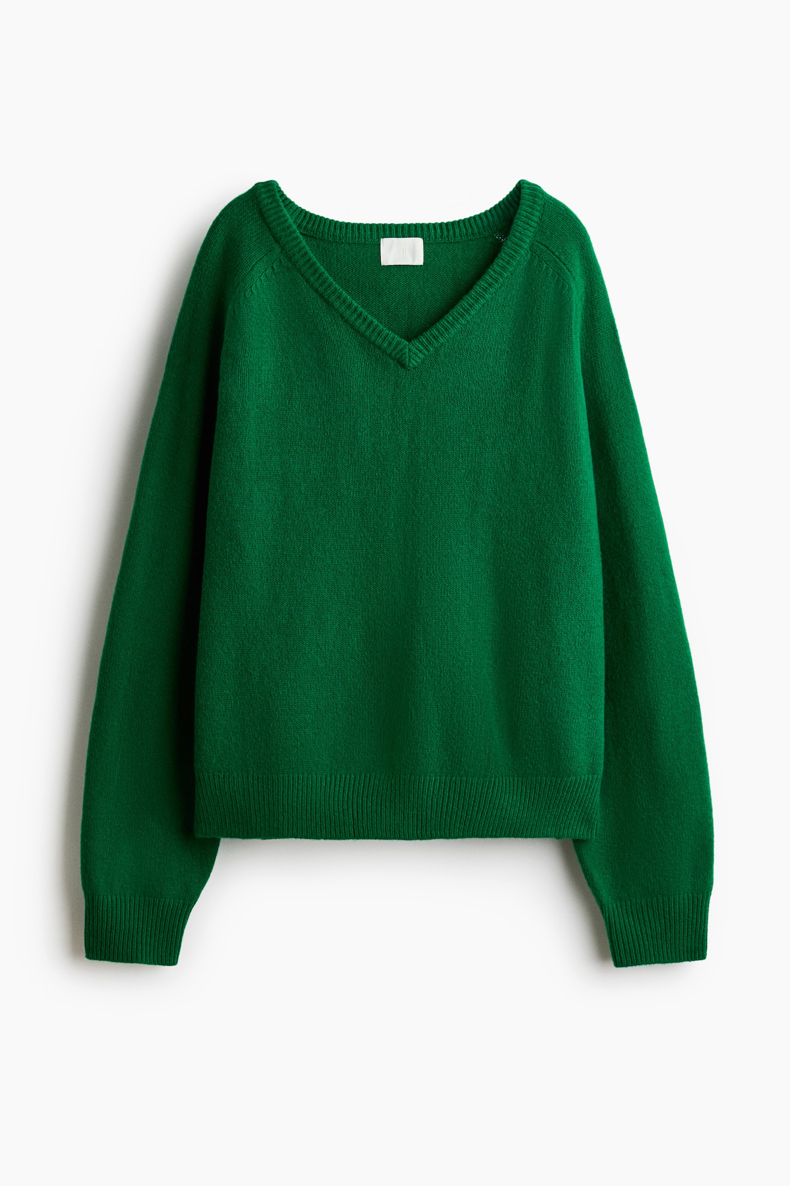 Oversized V-neck jumper - Dark green/Navy blue/Dark grey
