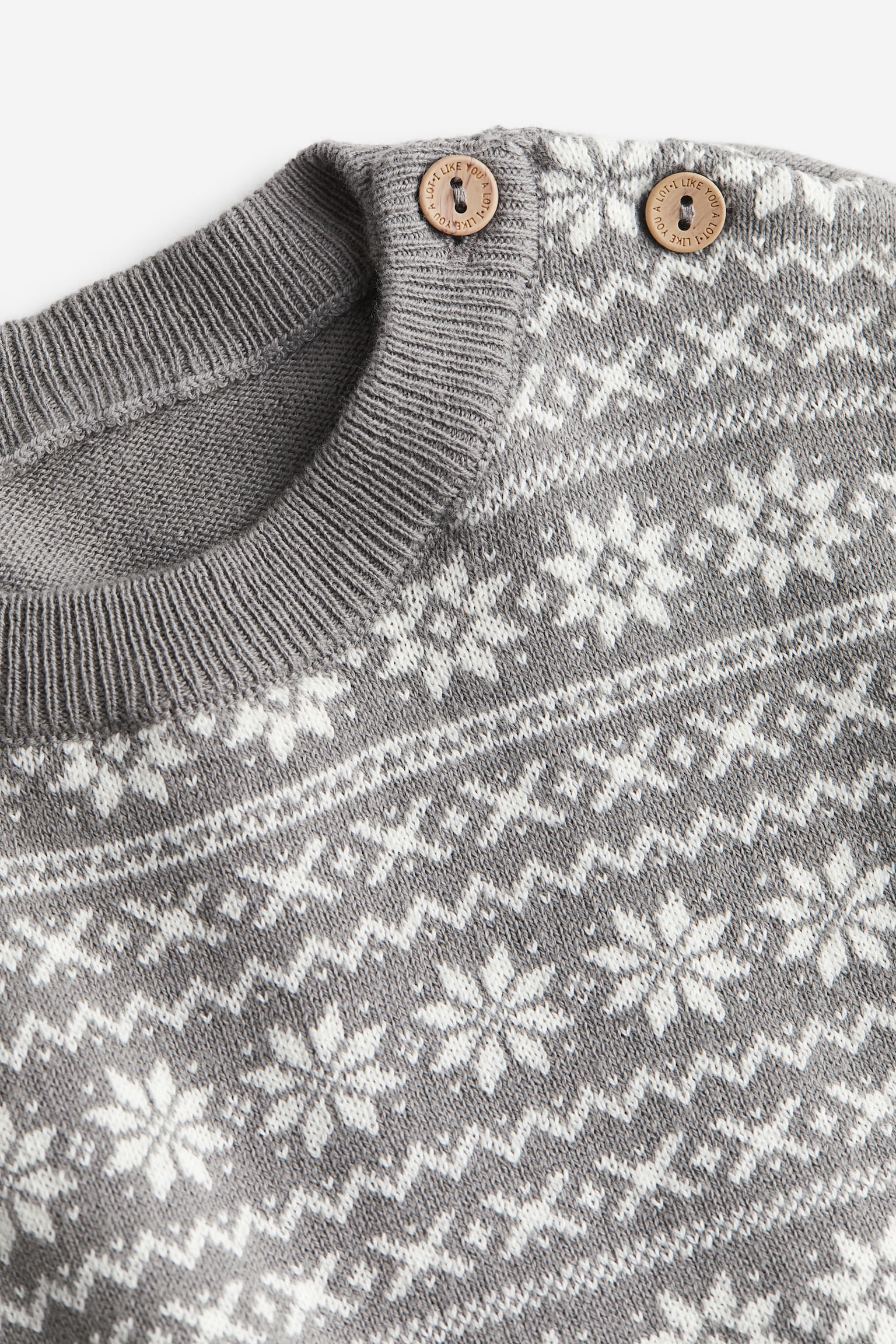 Jacquard Knit Sweater - Grey/Pattern/Beige/Check/Dark blue/Pattern - 2