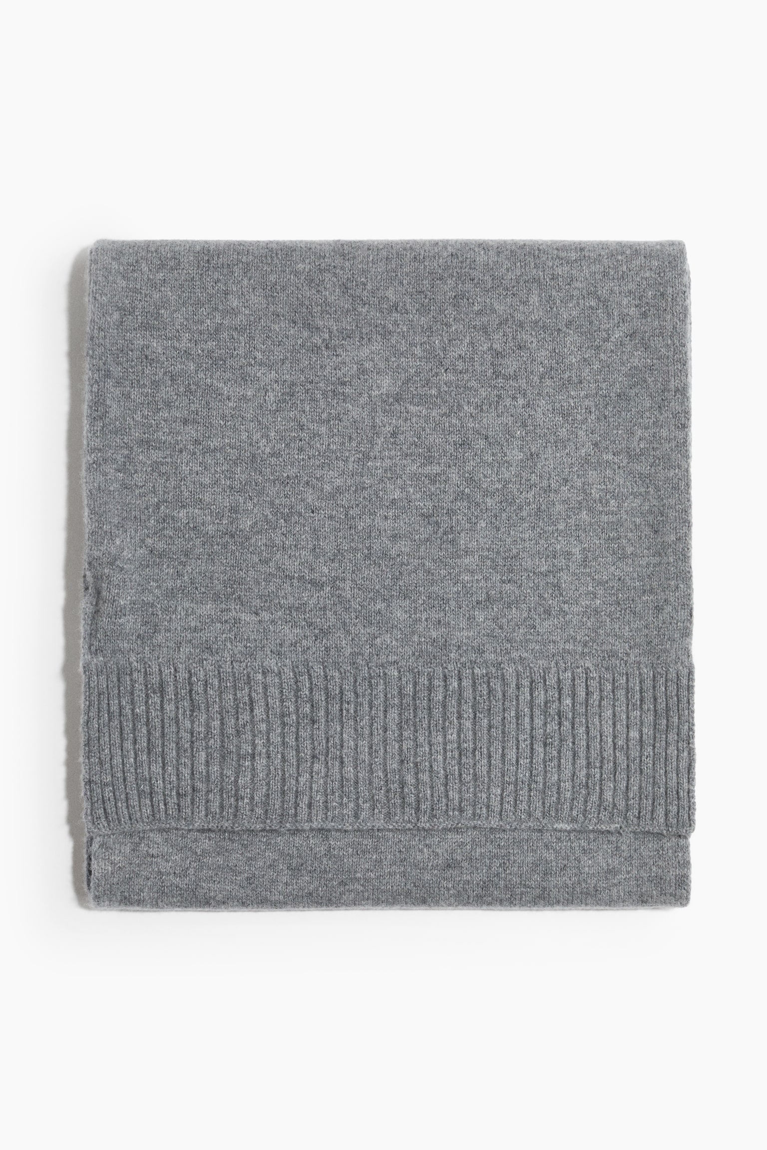 Cashmere-blend scarf - Light grey/Dark brown