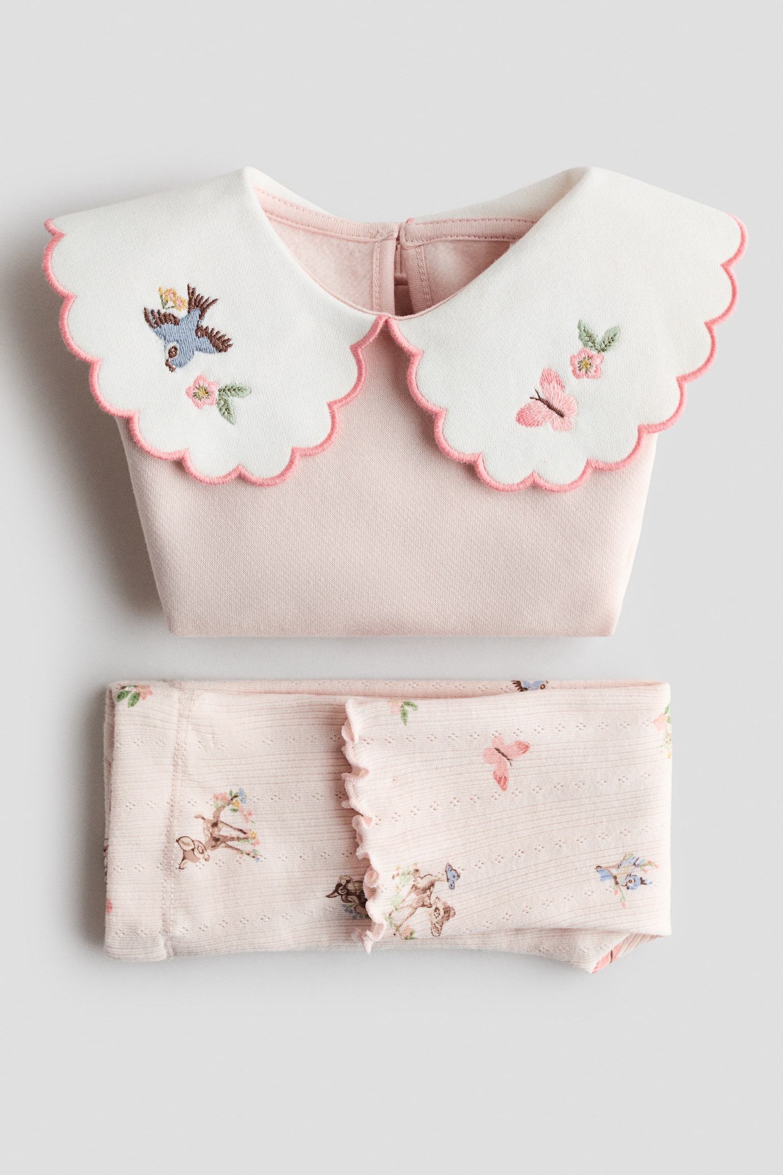 Детский комплект H&M 2-Piece Top and Leggings Set, цвет: Светлый розовый — фото 5