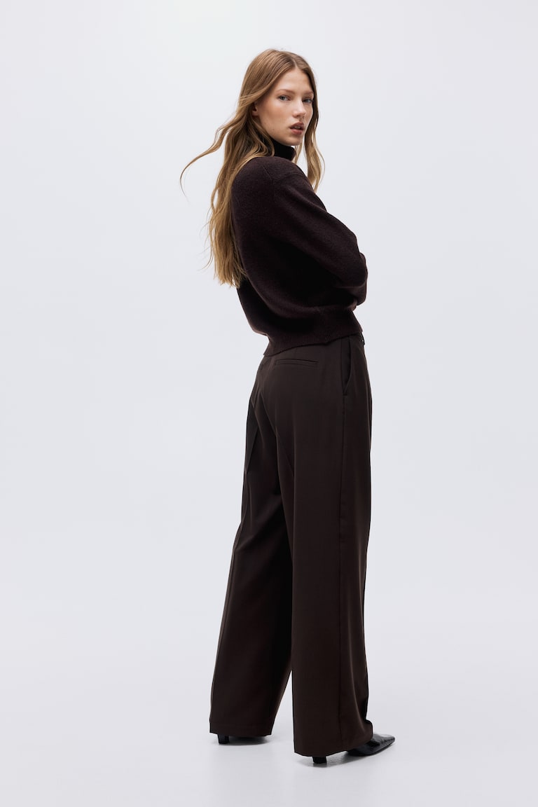 Women's Dark brown Wide-Leg Dress Pants | H&M US