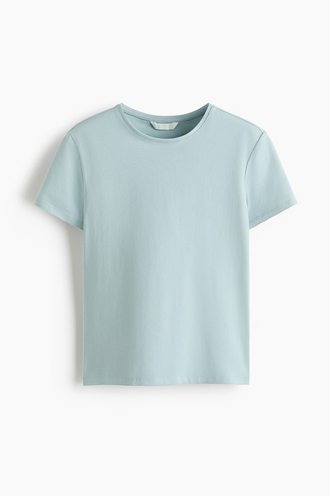 Fitted T-shirt - Light dusty turquoise/Orange/White/Black - 1