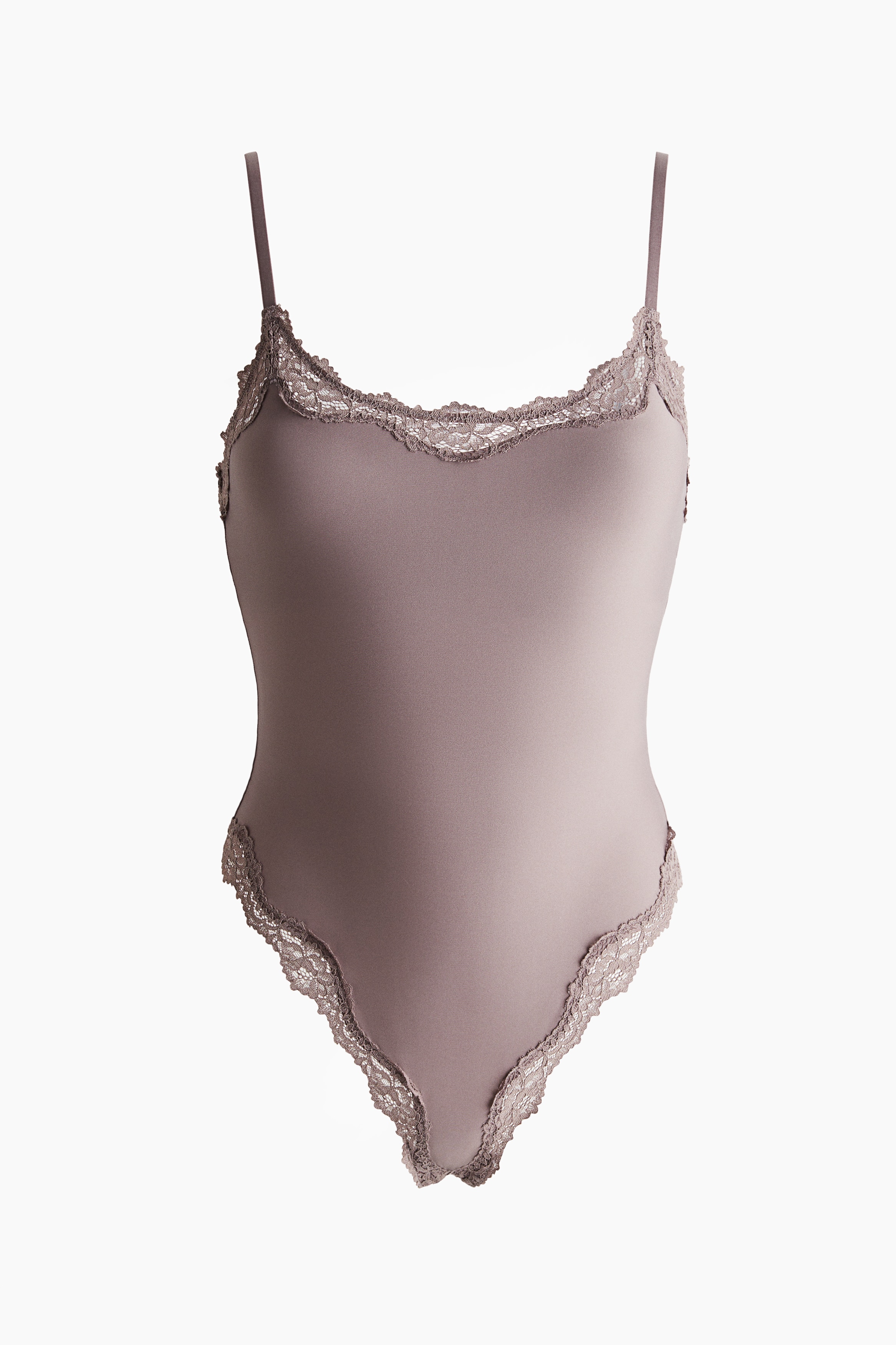Padded Cup Microfibre Bodysuit - Dusty purple