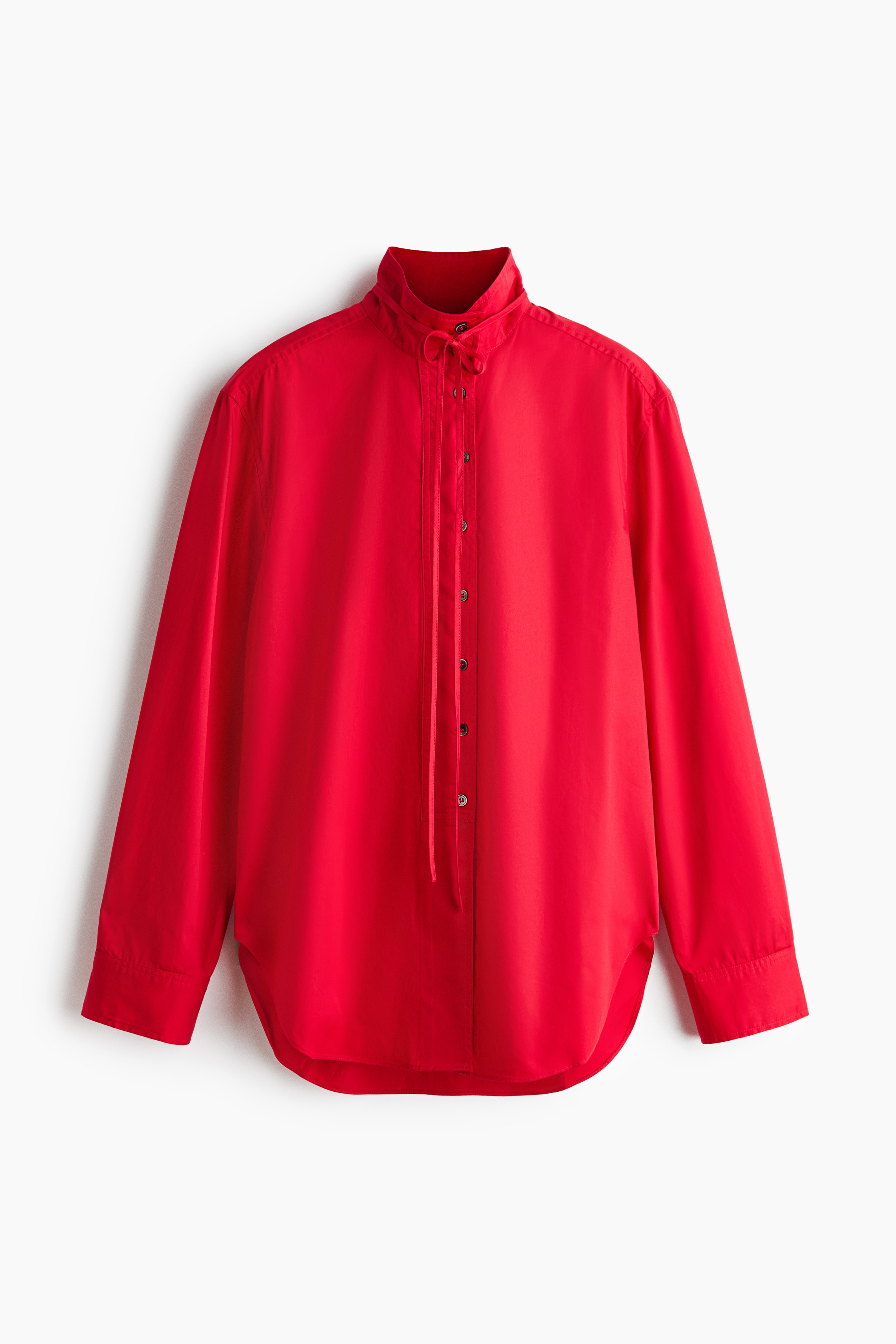 Overhemdblouse met strikbandjes - Rood/Beige/geruit