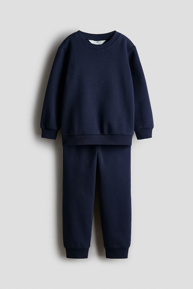 2-teiliges Sweatshirt-Set - Marineblau/Braun - 1