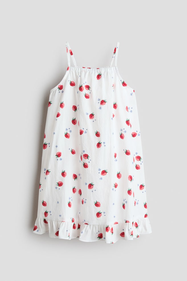 Trägerkleid mit Volants - Weiß/Erdbeeren/Hellblau/Geblümt/Naturweiß/Gestreift - 1