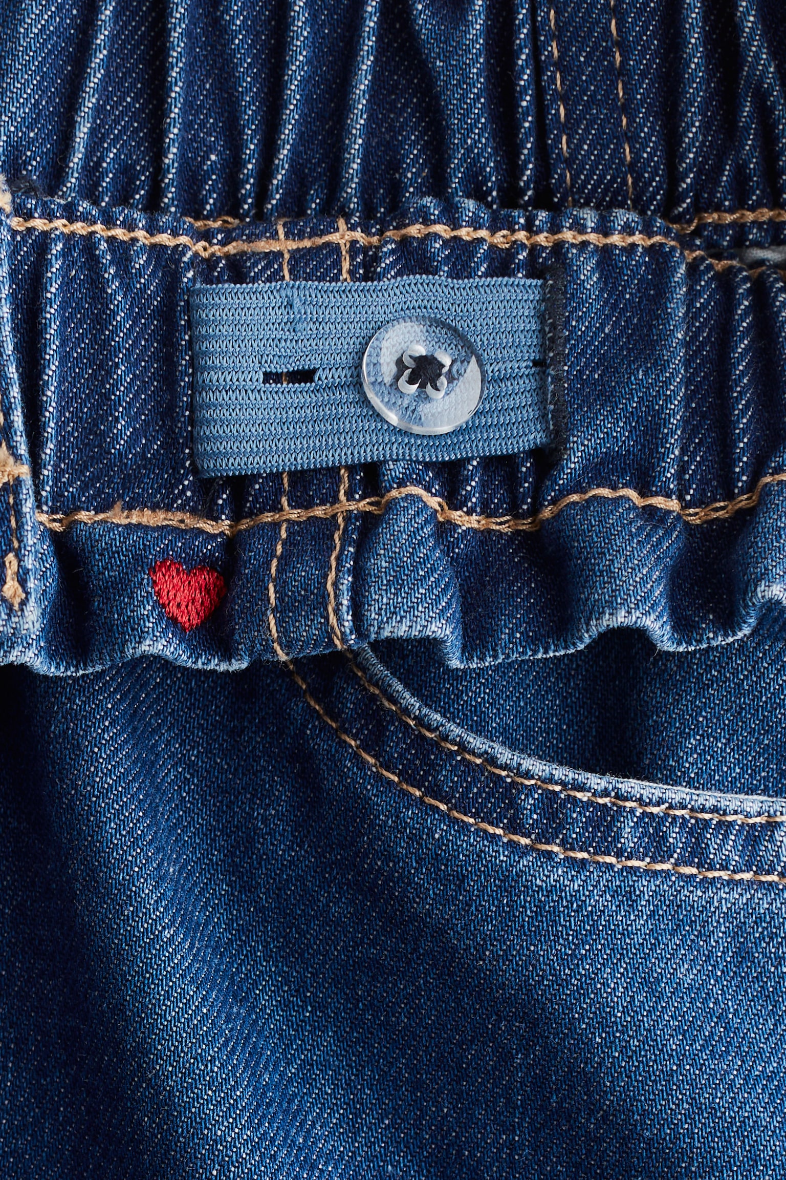 Детская юбка H&M Motif-Detail Denim Skirt, цвет: Джинсовый синий — фото 4